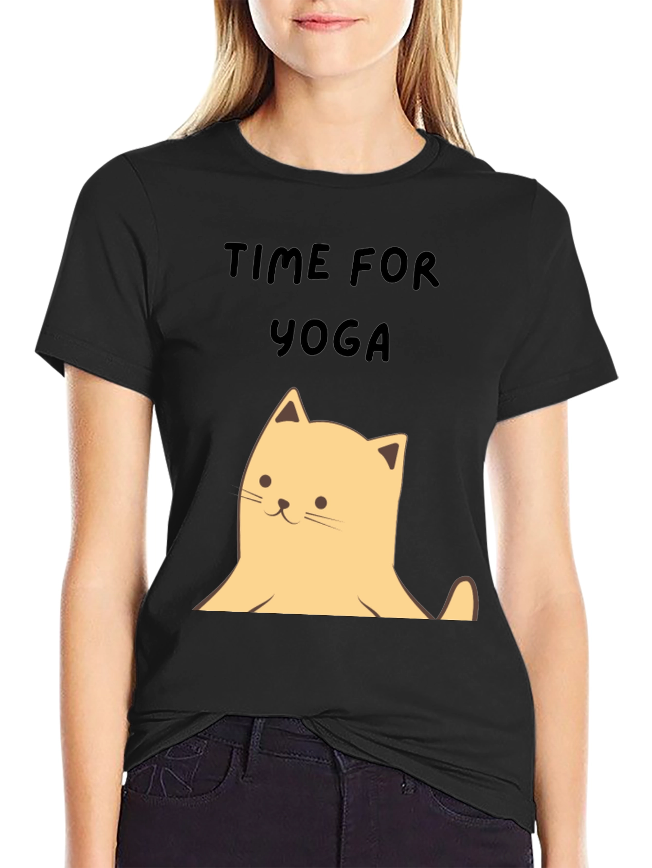 Yoga Cat Graphic Tee - Soft Cotton Unisex T-Shirt