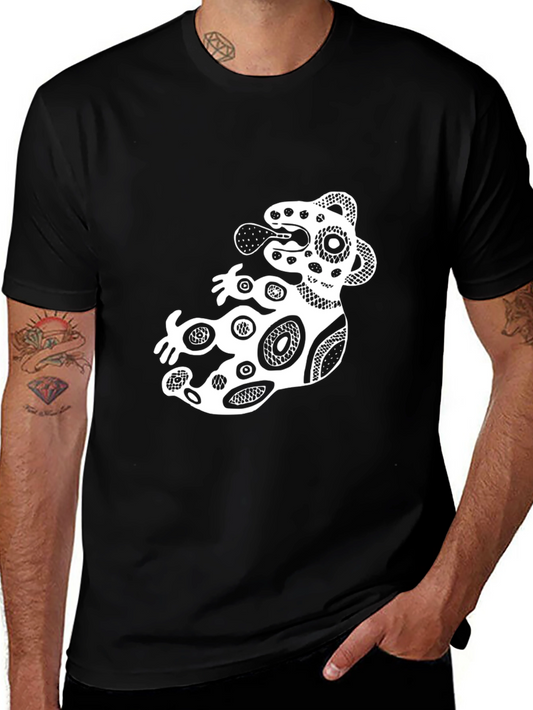 Stylish Black Graphic Tee - Abstract Design