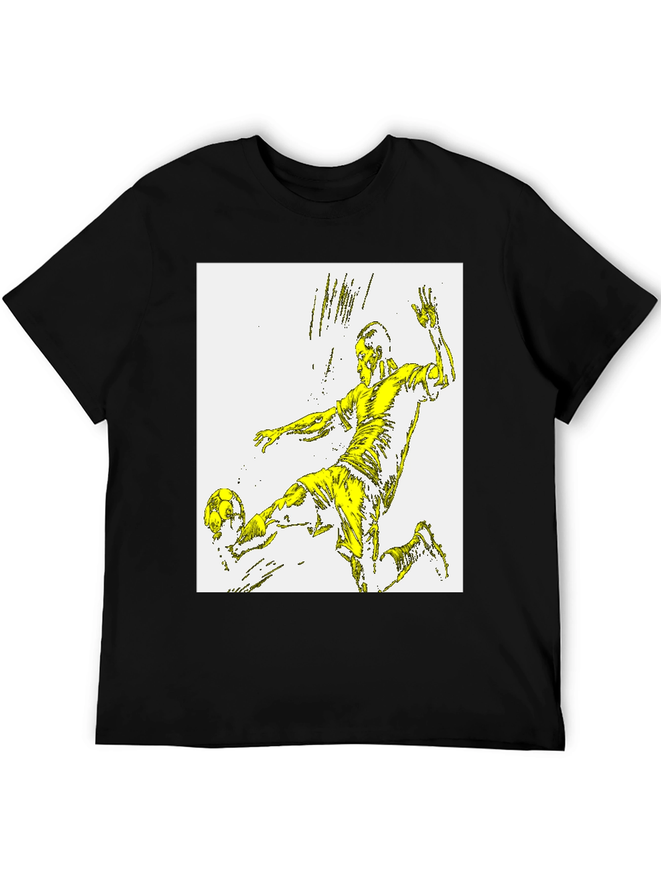 Soccer Player Graphic Tee - Black