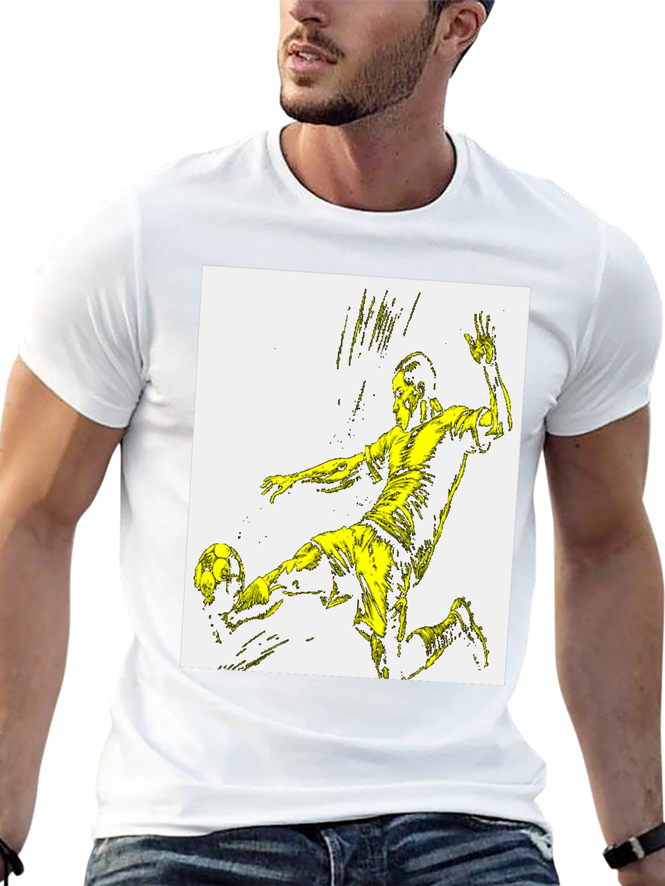 Soccer Player Graphic Tee - Black