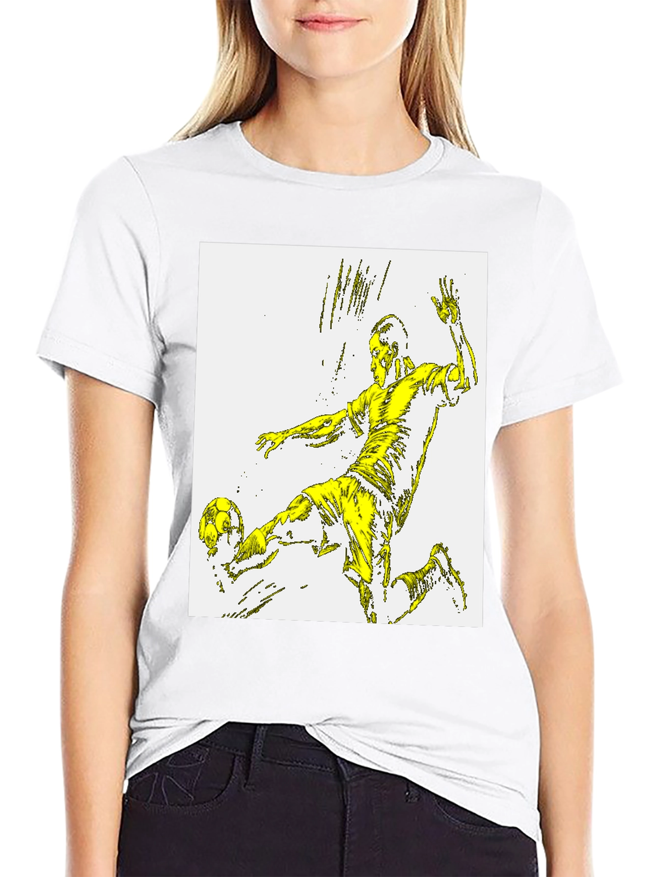 Soccer Player Graphic Tee - Black