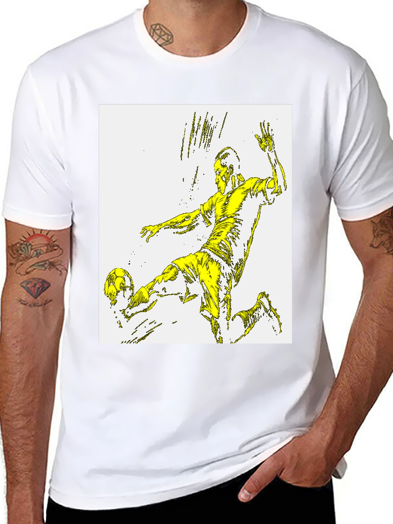 Soccer Player Graphic Tee - Black