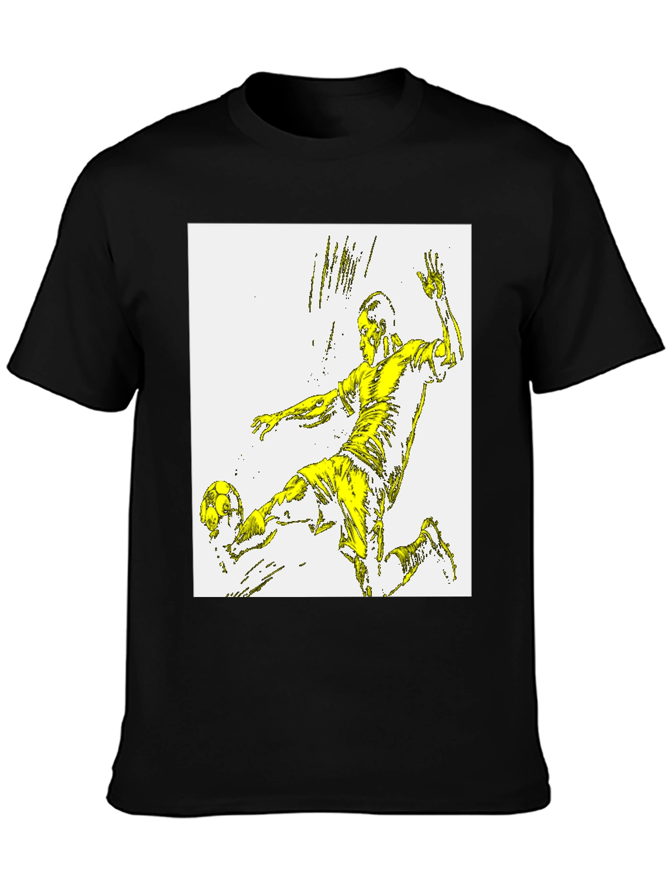 Soccer Player Graphic Tee - Black
