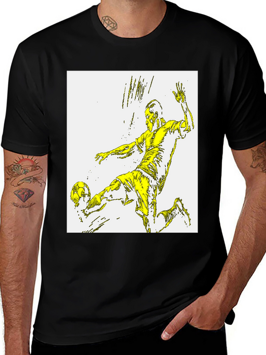 Soccer Player Graphic Tee - Black