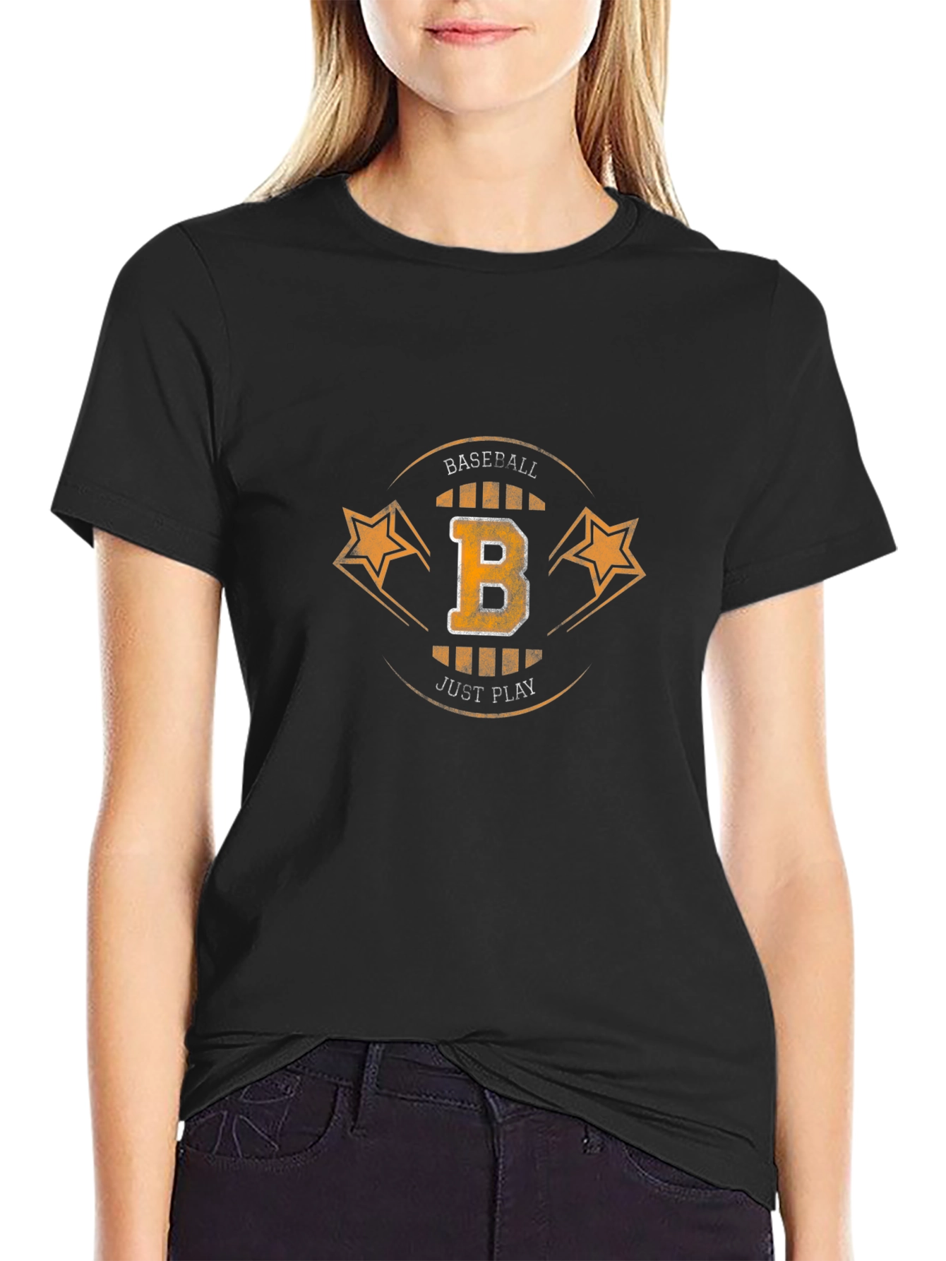 Baseball B Graphic T-Shirt - Black