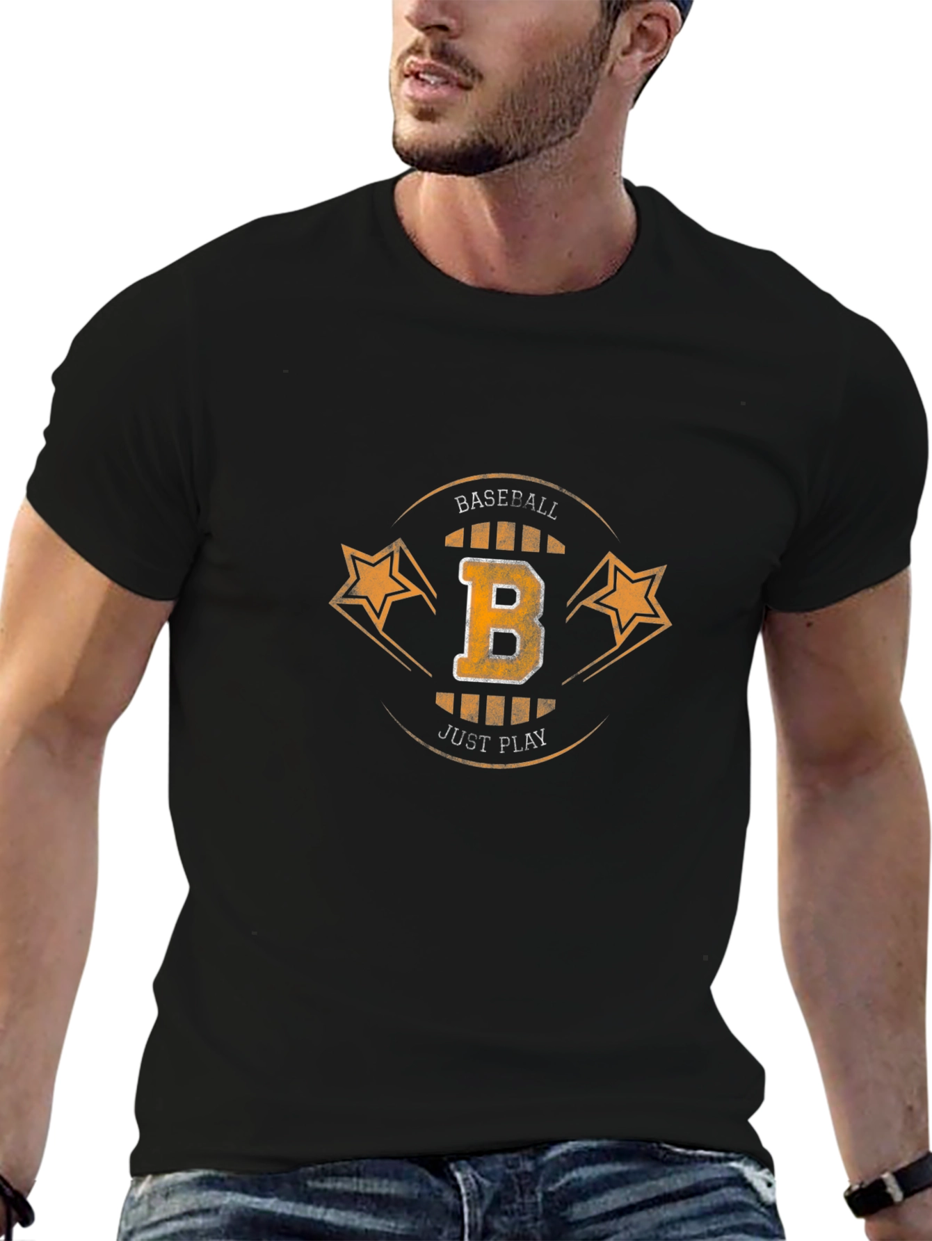 Baseball B Graphic T-Shirt - Black