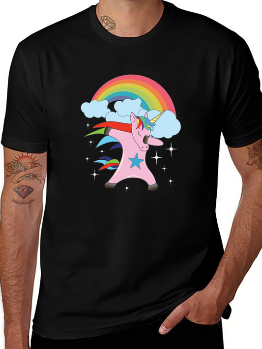Unicorn Dabbing Rainbow T-Shirt | Trendy Graphic Tee