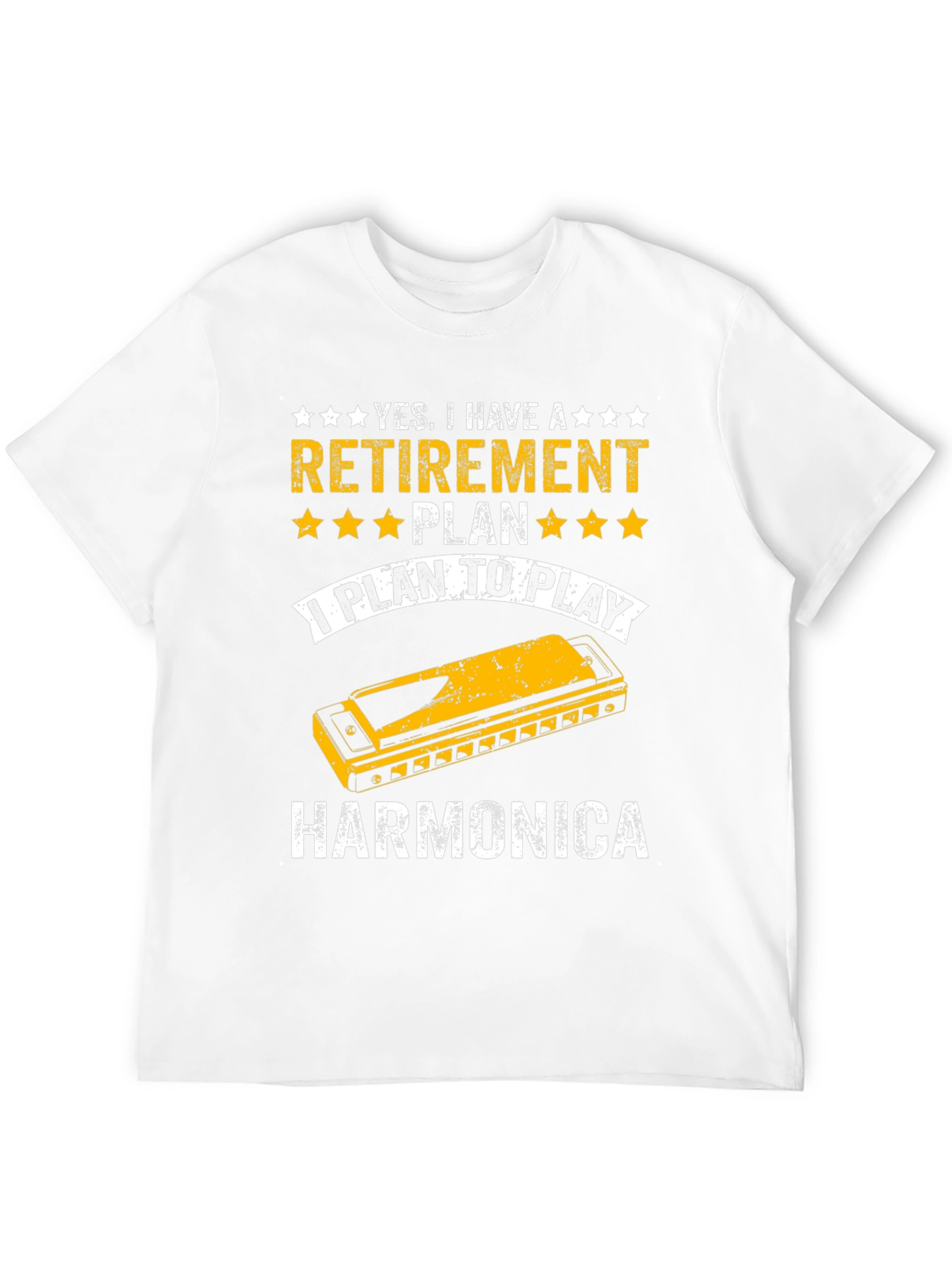 Retirement Harmonica Player Black T-Shirt