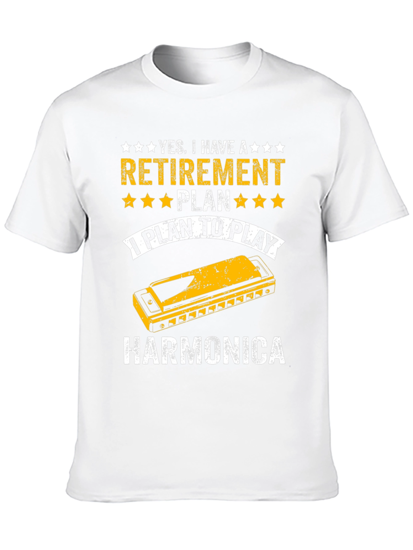 Retirement Harmonica Player Black T-Shirt