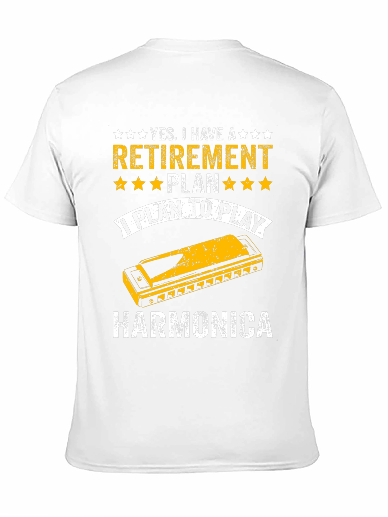 Retirement Harmonica Player Black T-Shirt