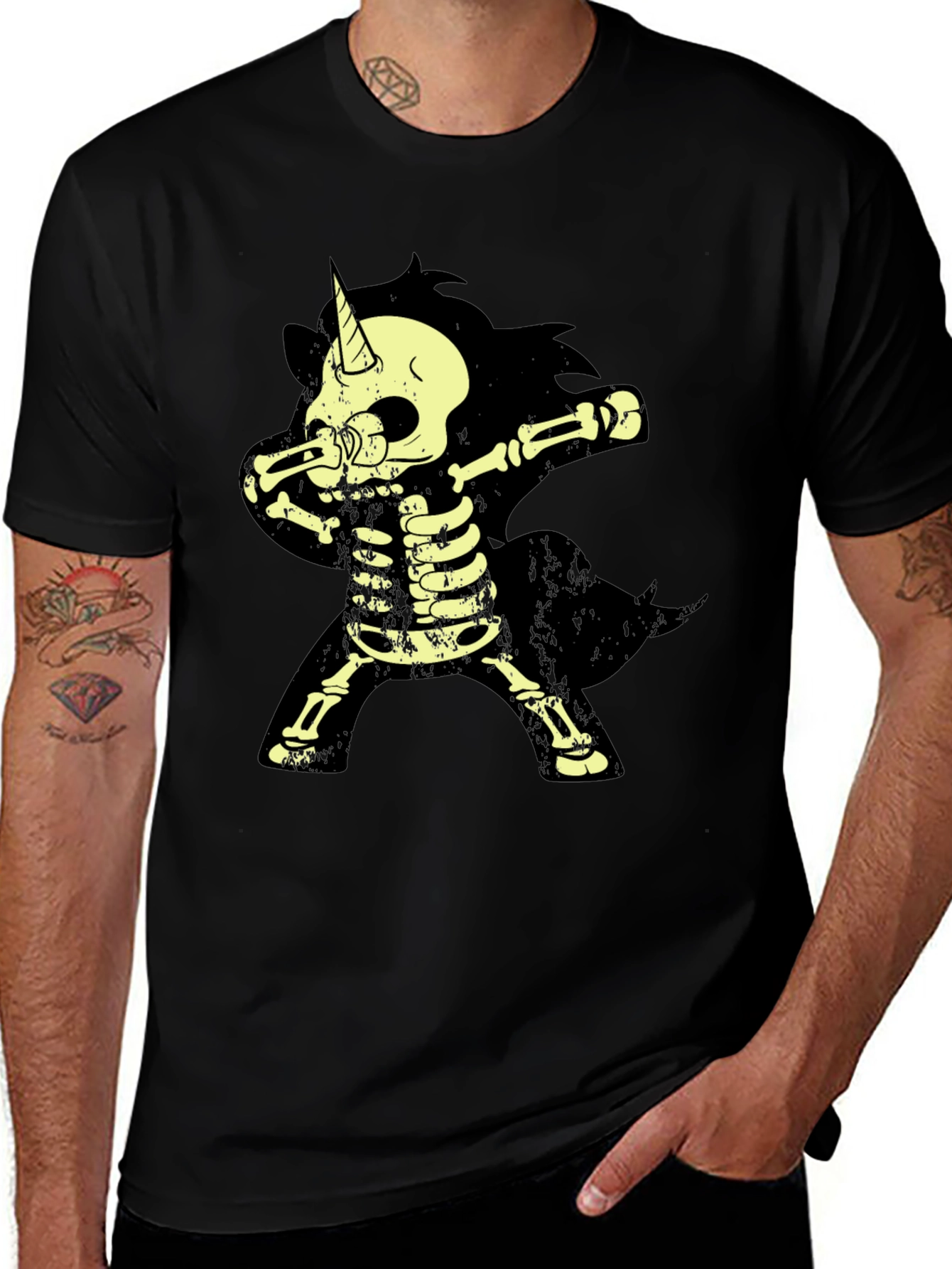 Unicorn Skeleton Dab T-Shirt - Halloween