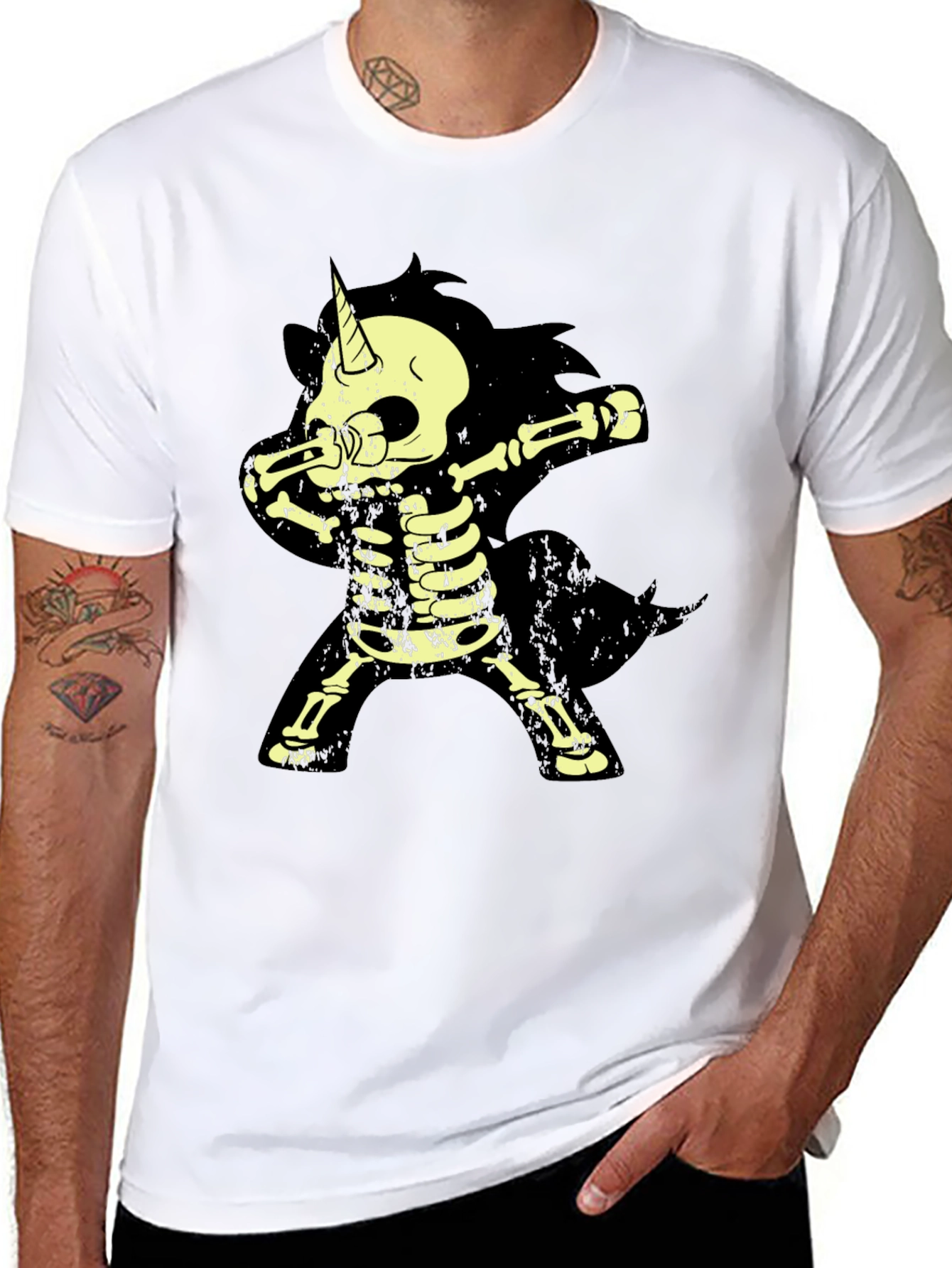 Unicorn Skeleton Dab T-Shirt - Halloween
