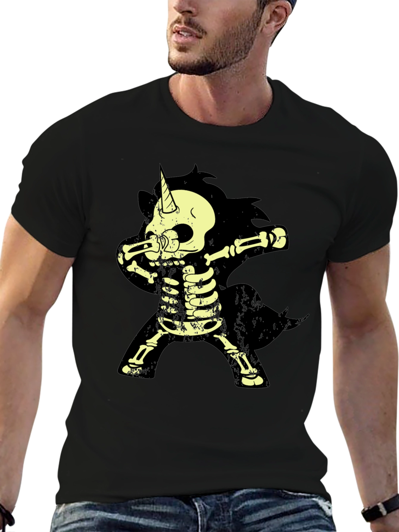 Unicorn Skeleton Dab T-Shirt - Halloween