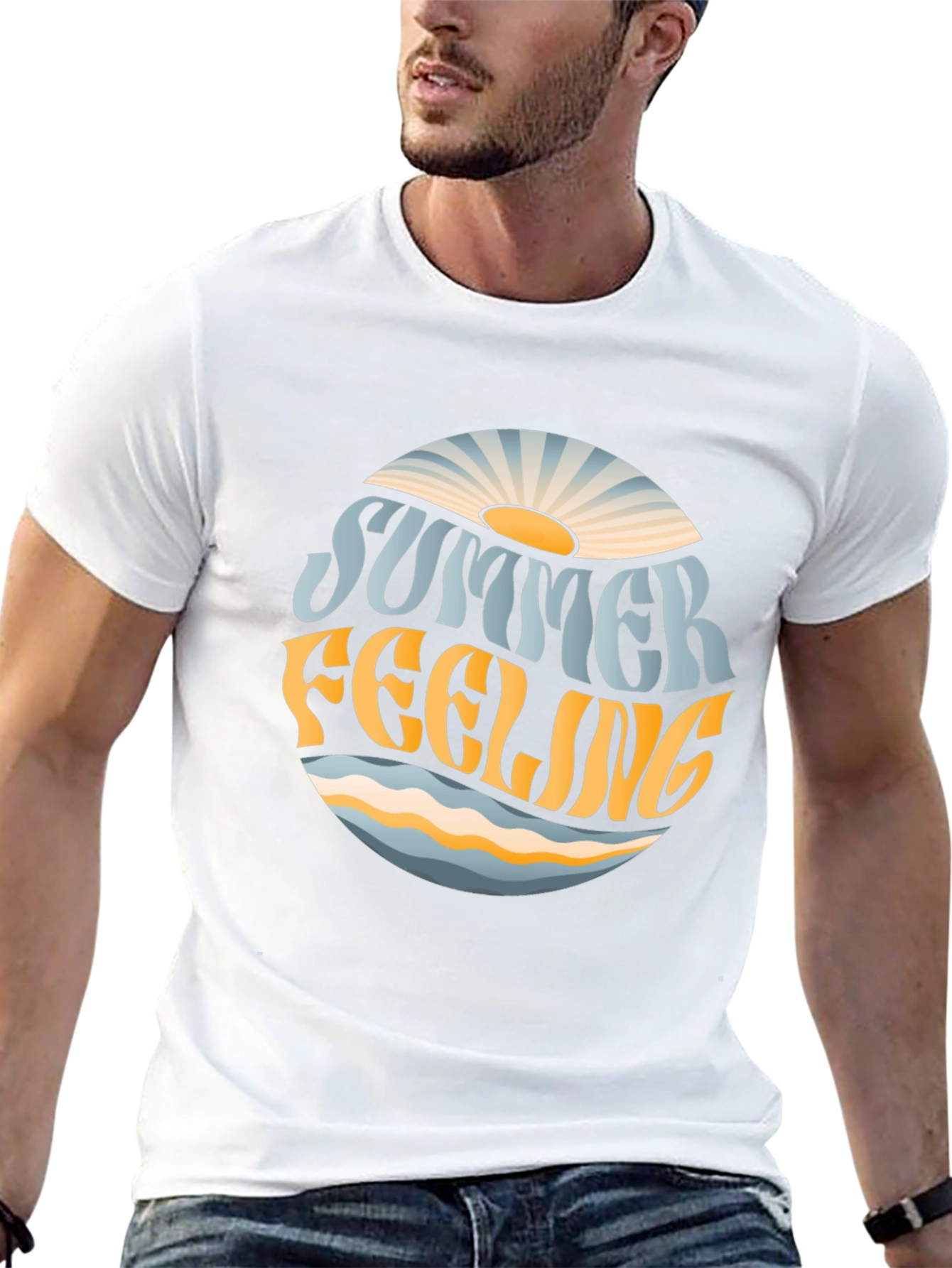 Summer Feeling Graphic T-Shirt - Trendy Tee