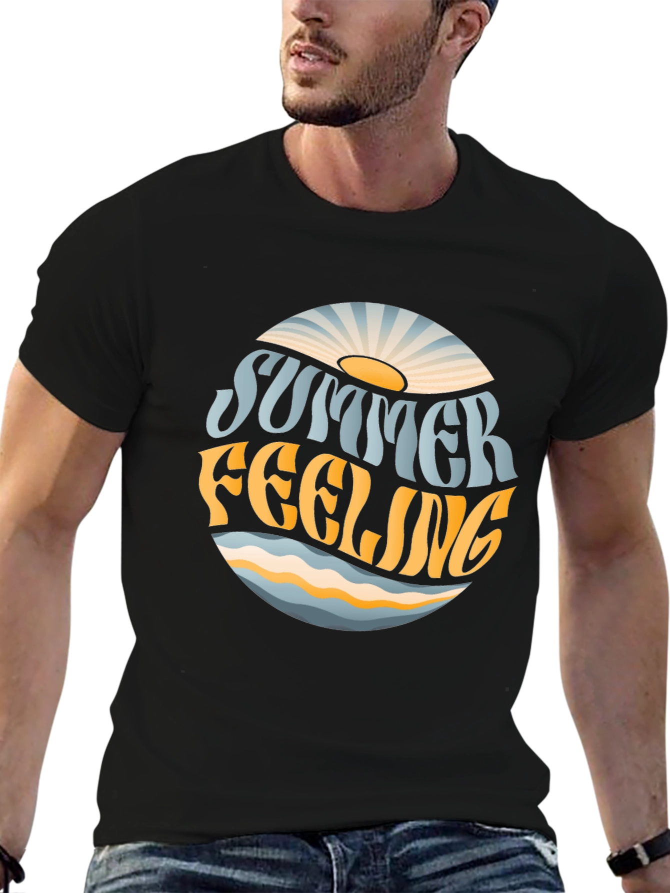 Summer Feeling Graphic T-Shirt - Trendy Tee