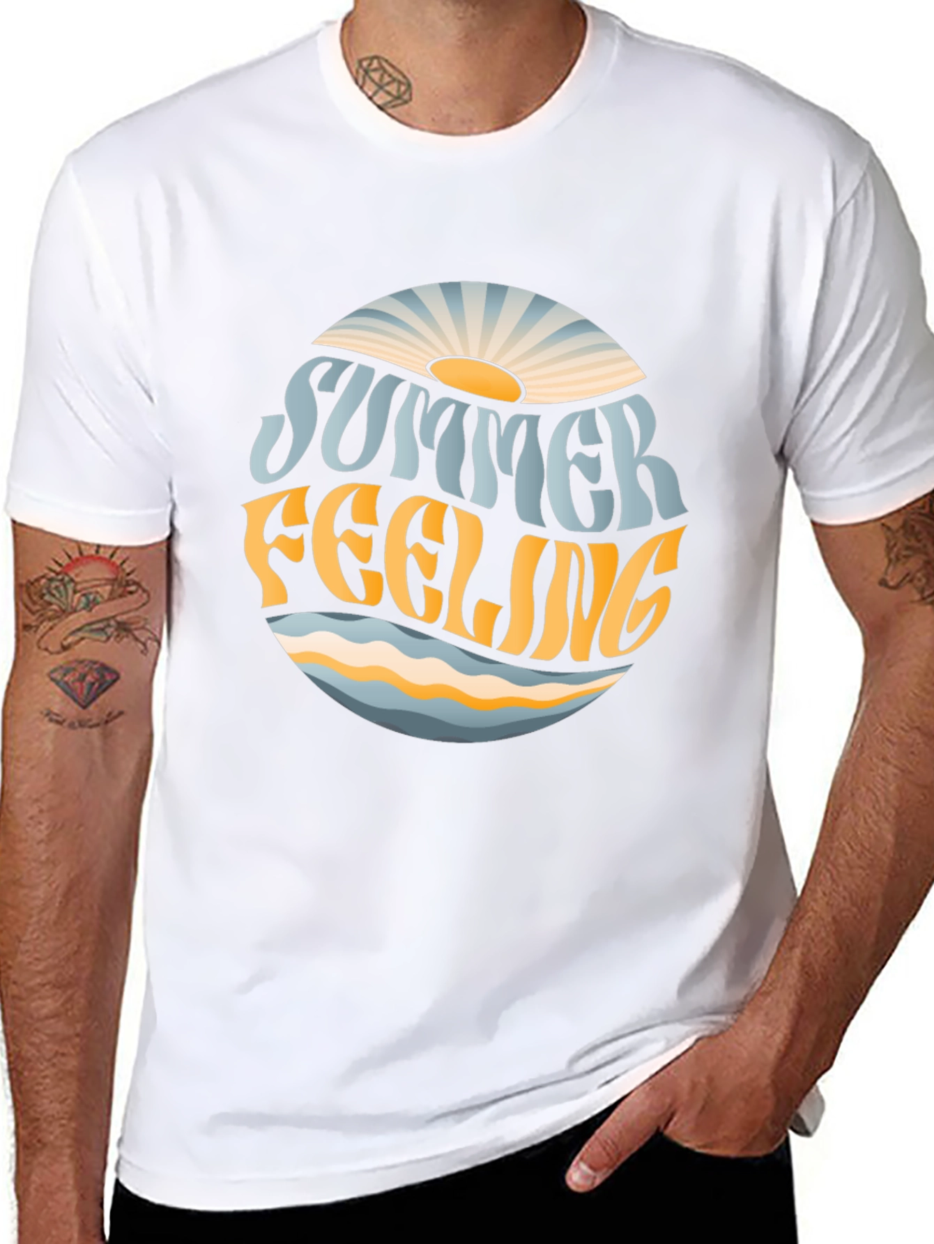 Summer Feeling Graphic T-Shirt - Trendy Tee