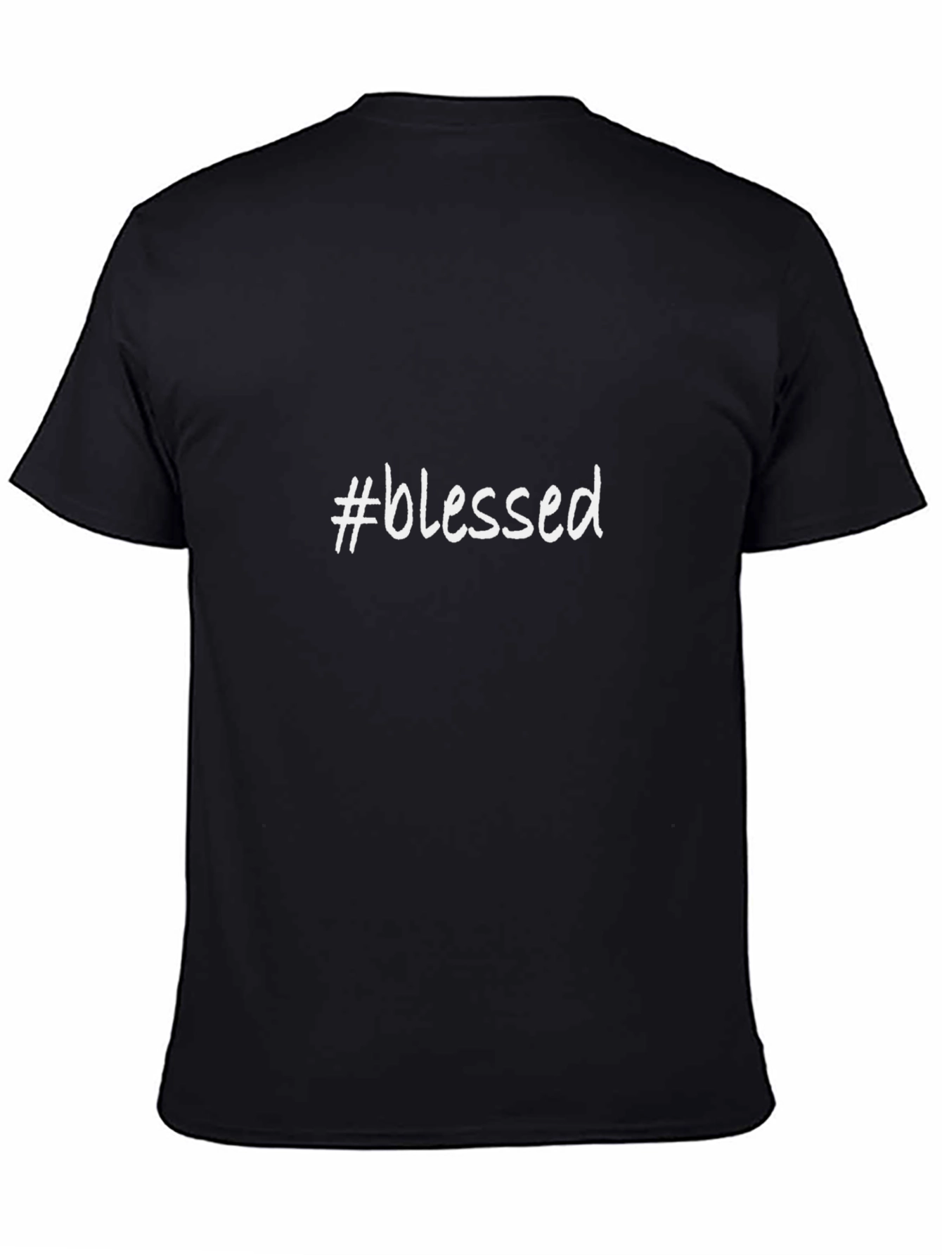 #blessed Graphic Print Black Cotton T-Shirt