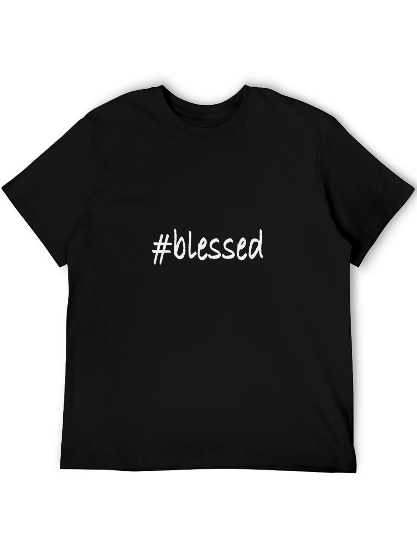#blessed Graphic Print Black Cotton T-Shirt