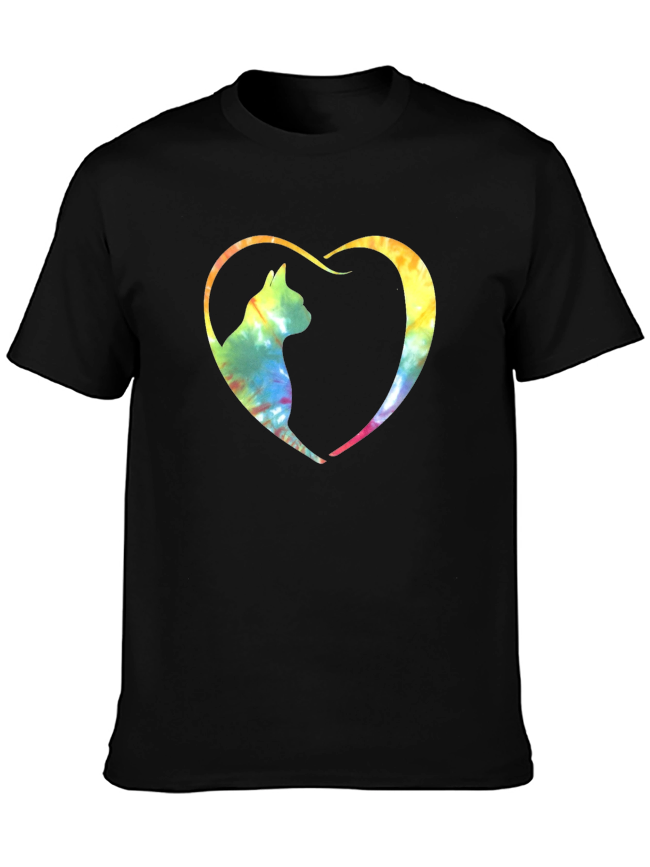 Tie-Dye Cat Heart Graphic Tee