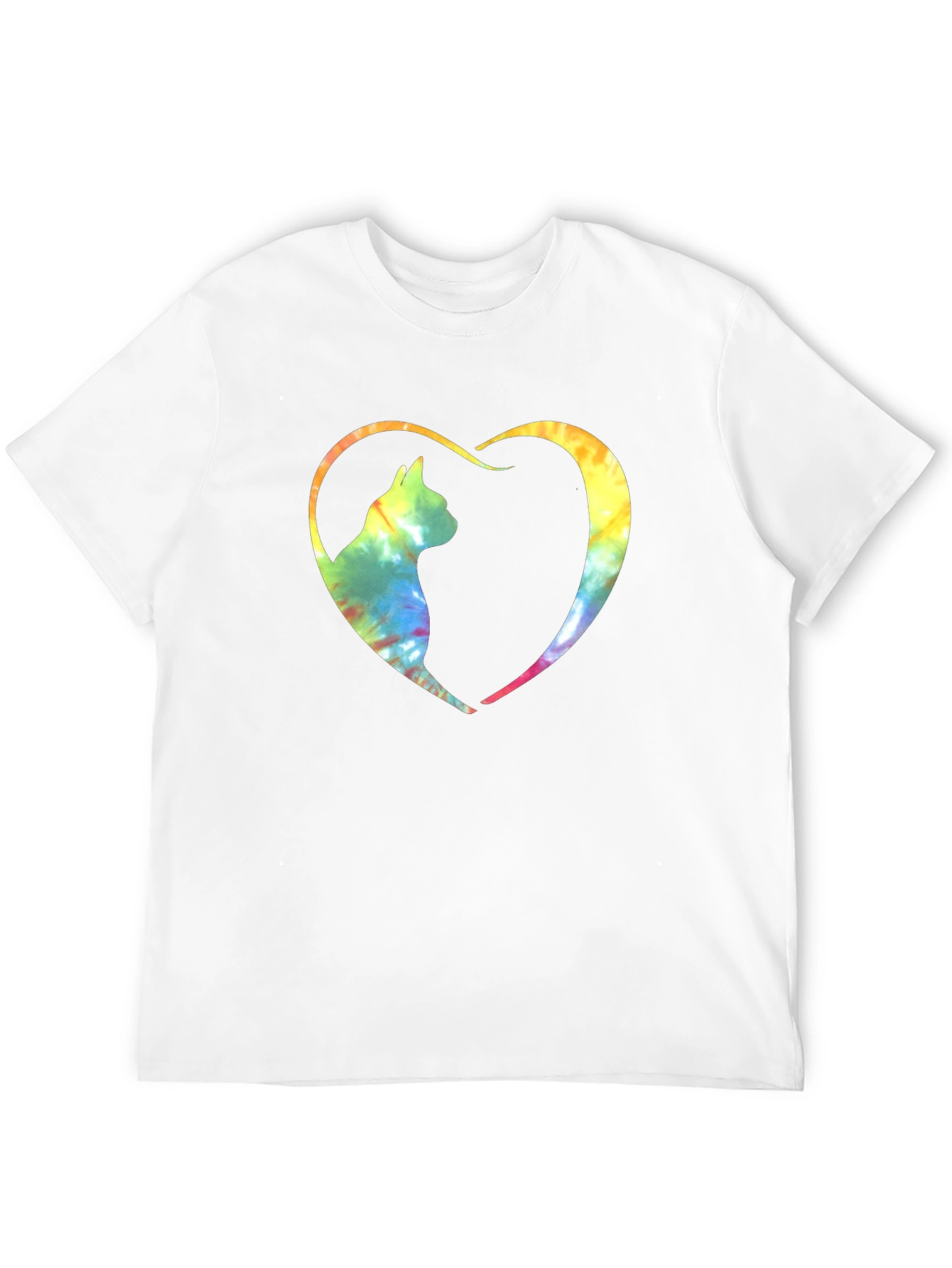 Tie-Dye Cat Heart Graphic Tee