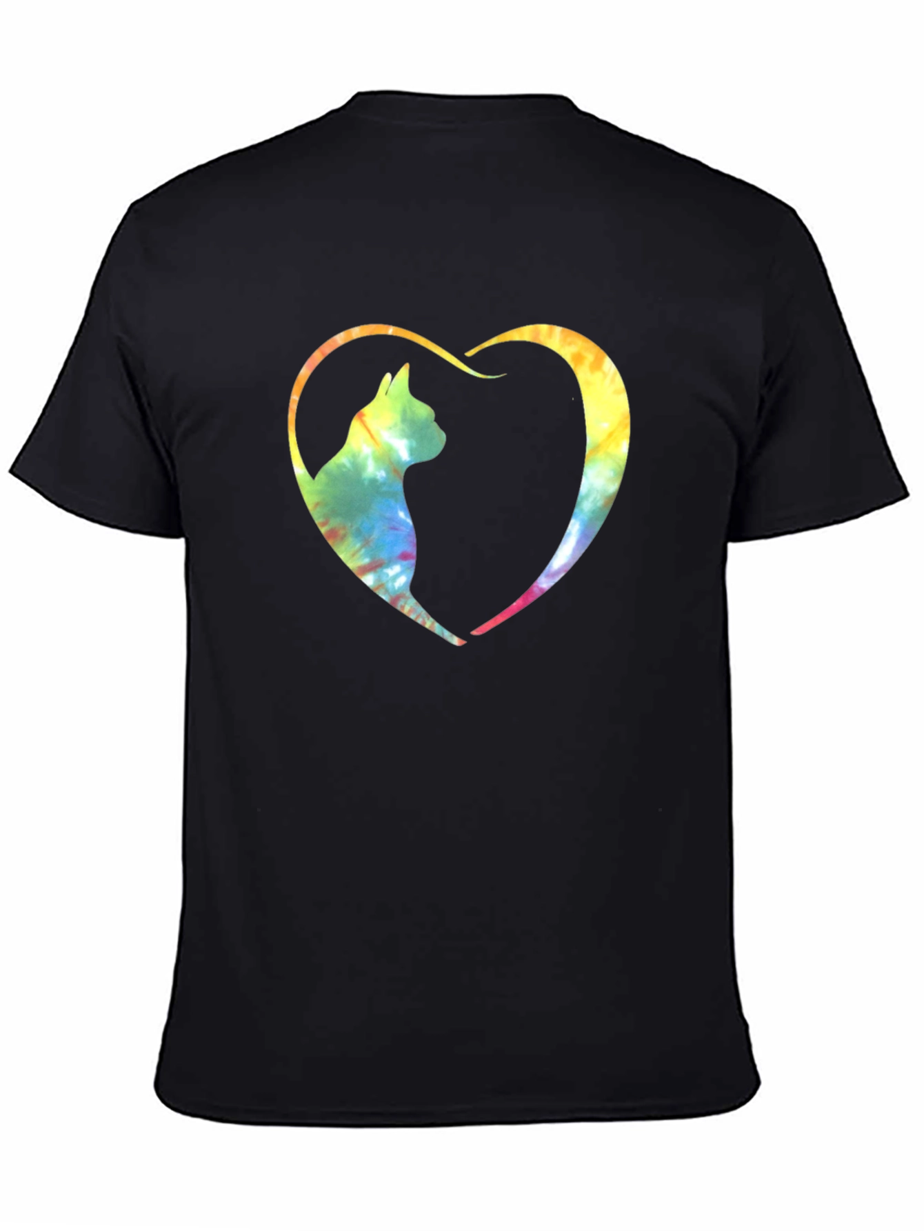 Tie-Dye Cat Heart Graphic Tee