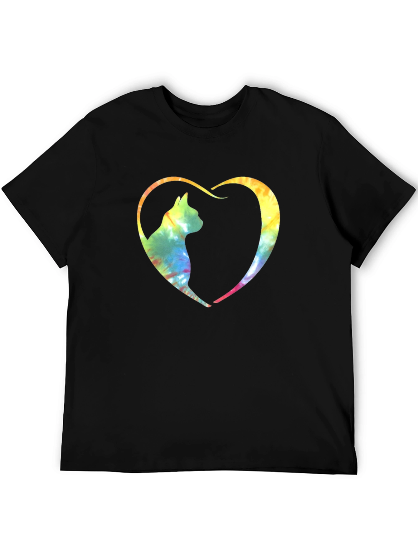 Tie-Dye Cat Heart Graphic Tee