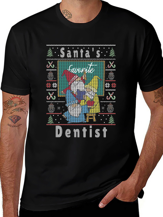 Santas Favorite Dentist Ugly Christmas Sweater T-Shirt