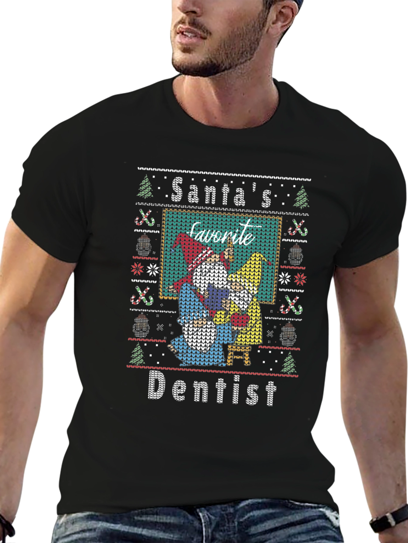 Santas Favorite Dentist Ugly Christmas Sweater T-Shirt