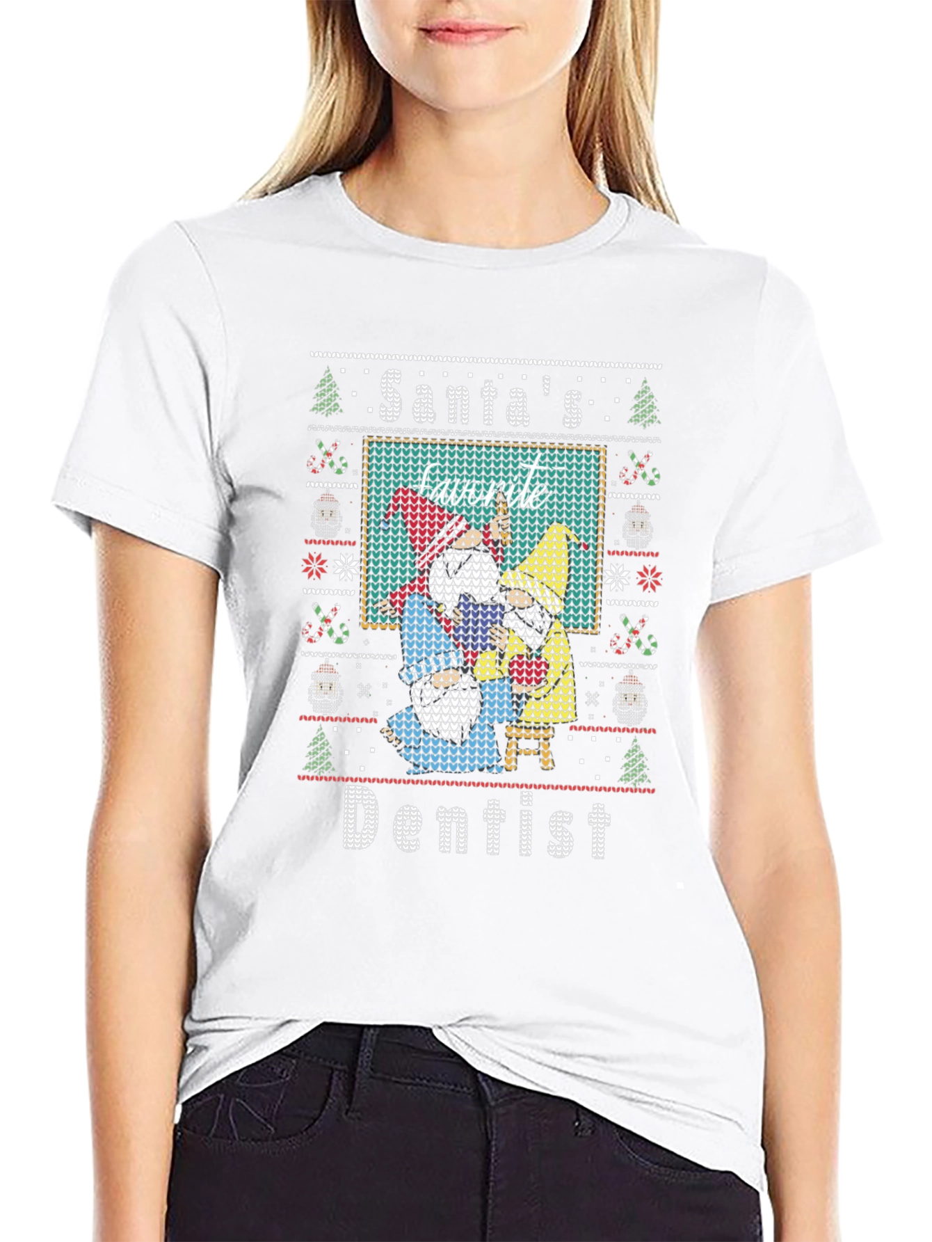 Santas Favorite Dentist Ugly Christmas Sweater T-Shirt