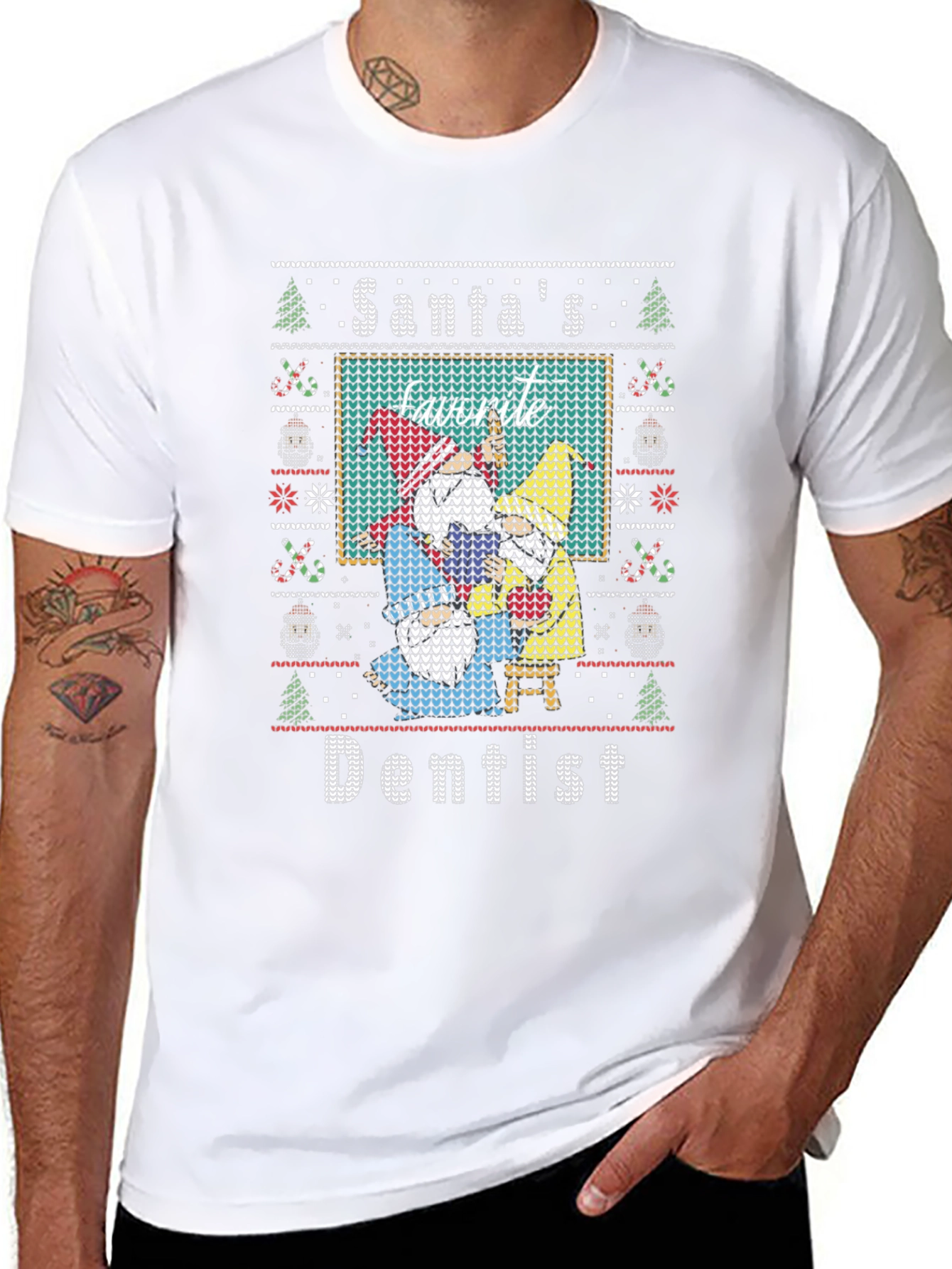 Santas Favorite Dentist Ugly Christmas Sweater T-Shirt