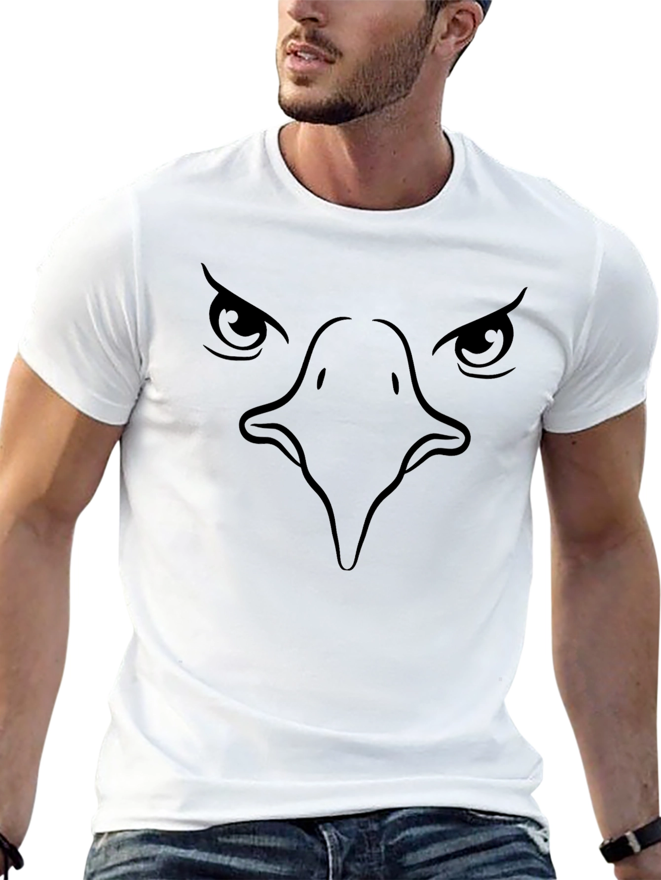 Black Eagle Face Graphic T-Shirt