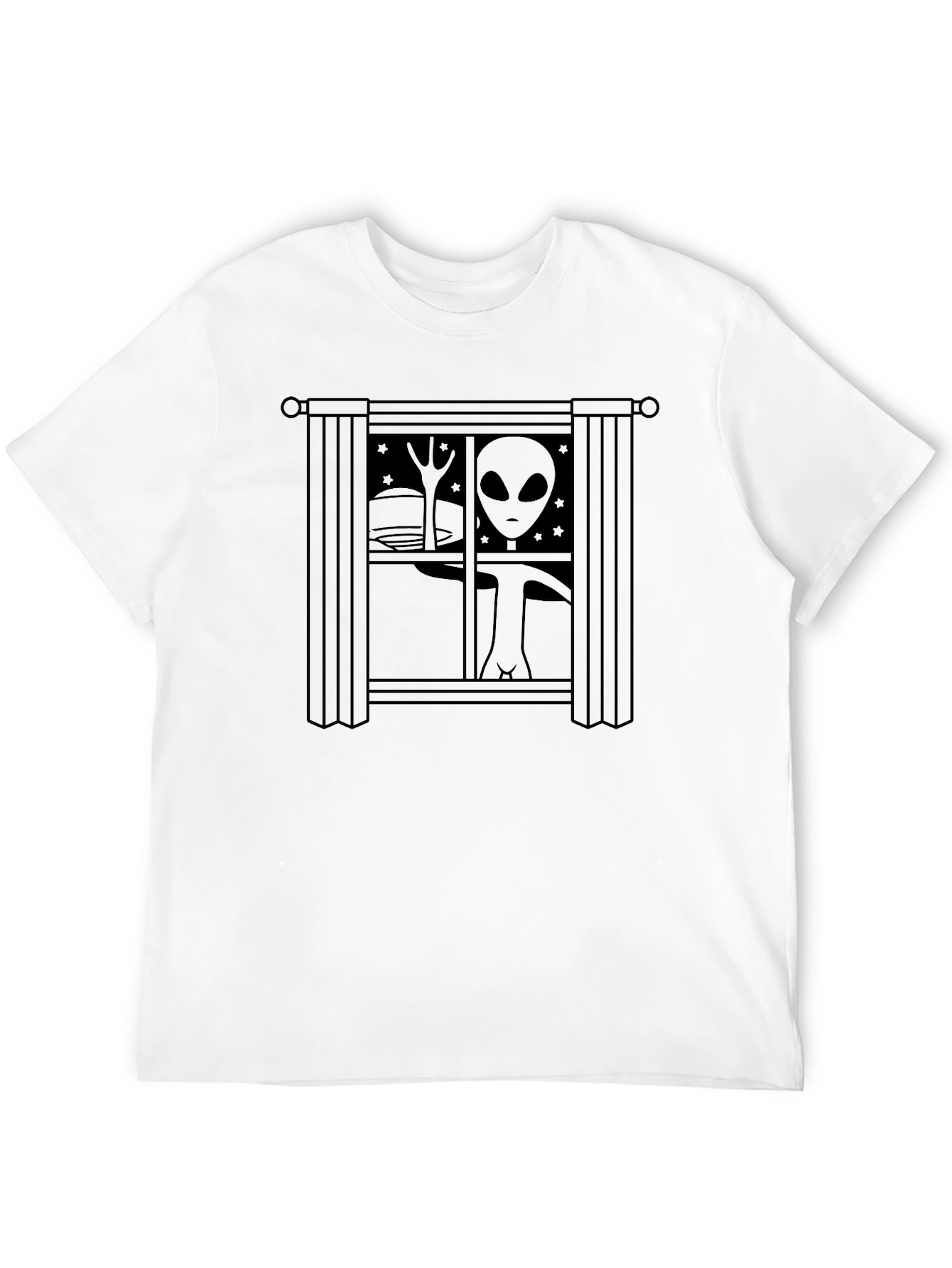 Alien Window Graphic Tee - Unique Design