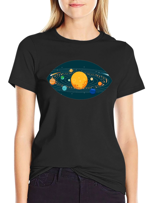Solar System Graphic T-Shirt - Black