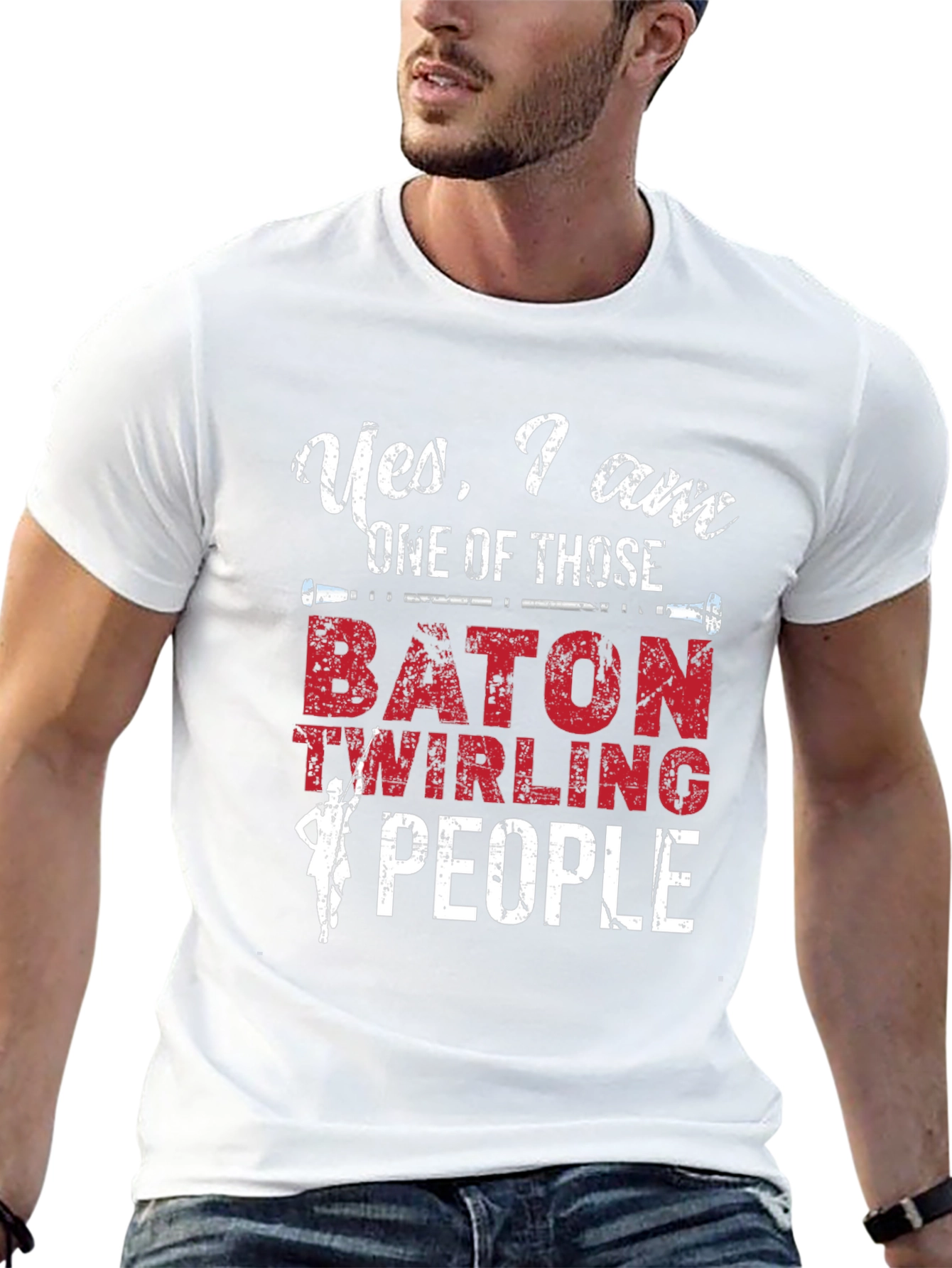 Baton Twirling People Graphic Tee - Unisex Cotton T-Shirt
