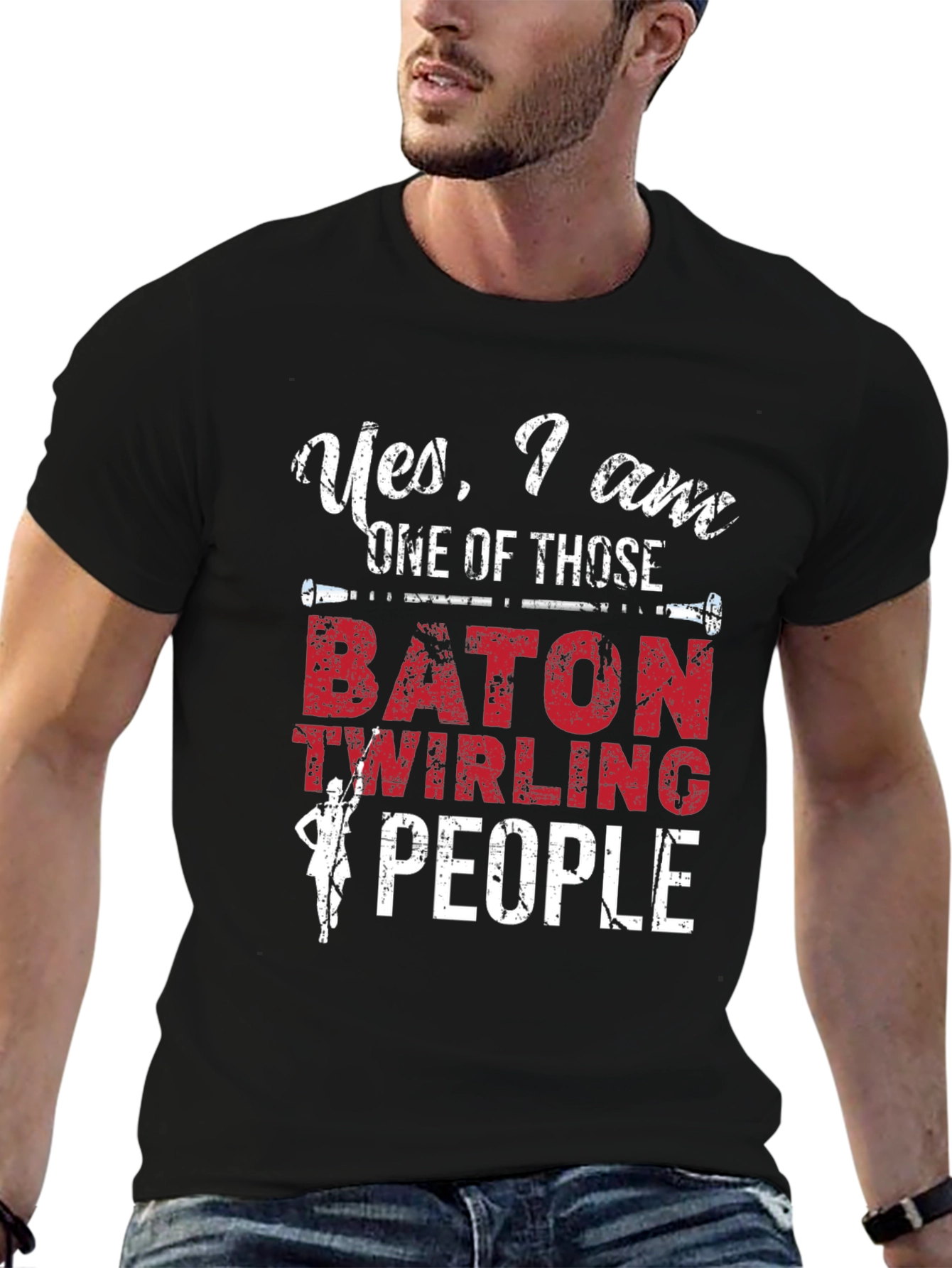 Baton Twirling People Graphic Tee - Unisex Cotton T-Shirt