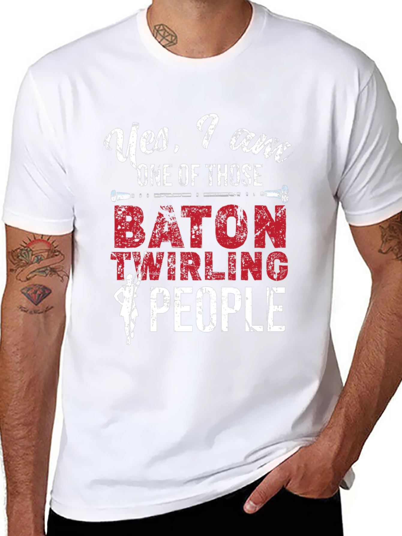 Baton Twirling People Graphic Tee - Unisex Cotton T-Shirt