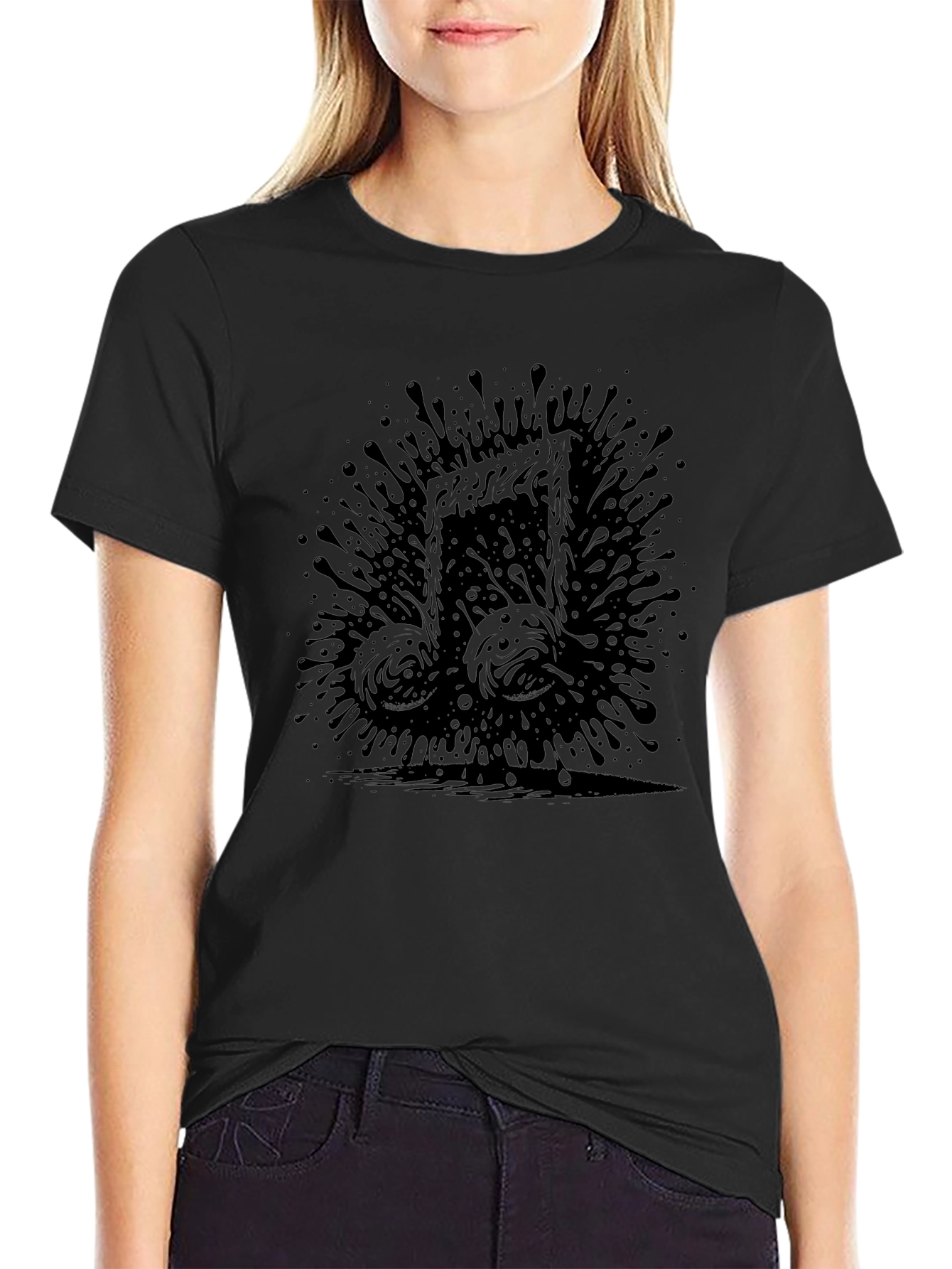 Abstract Music Note T-Shirt - Black Graphic Tee