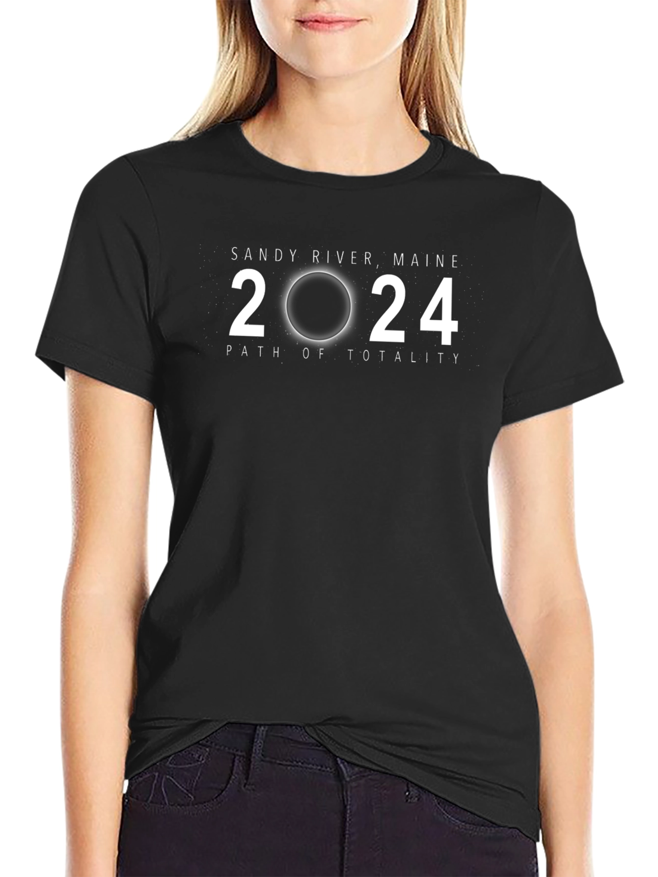 Sandy River Maine 2024 Path of Totality Eclipse T-Shirt