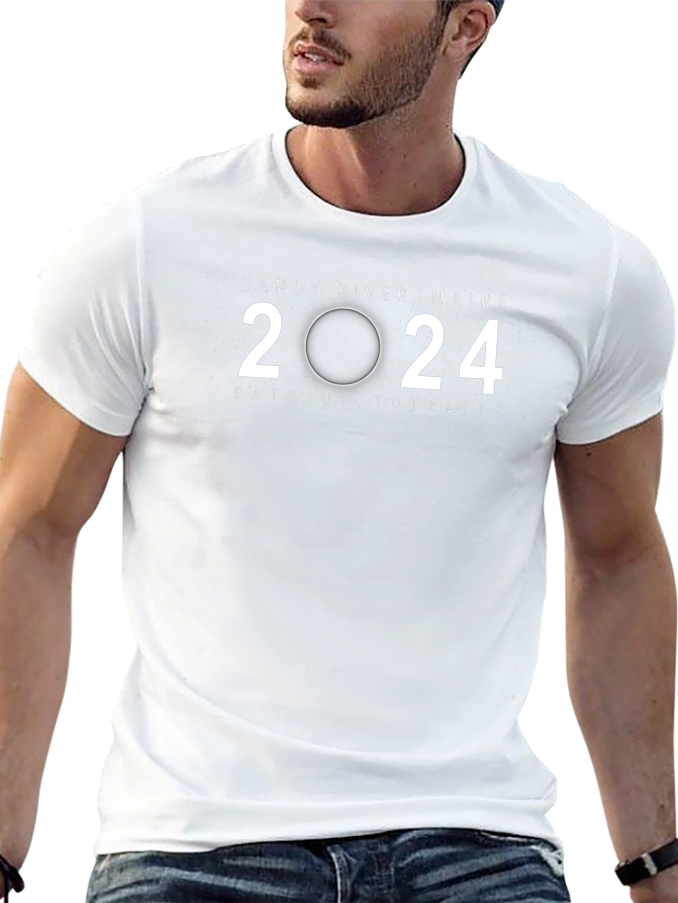 Sandy River Maine 2024 Path of Totality Eclipse T-Shirt