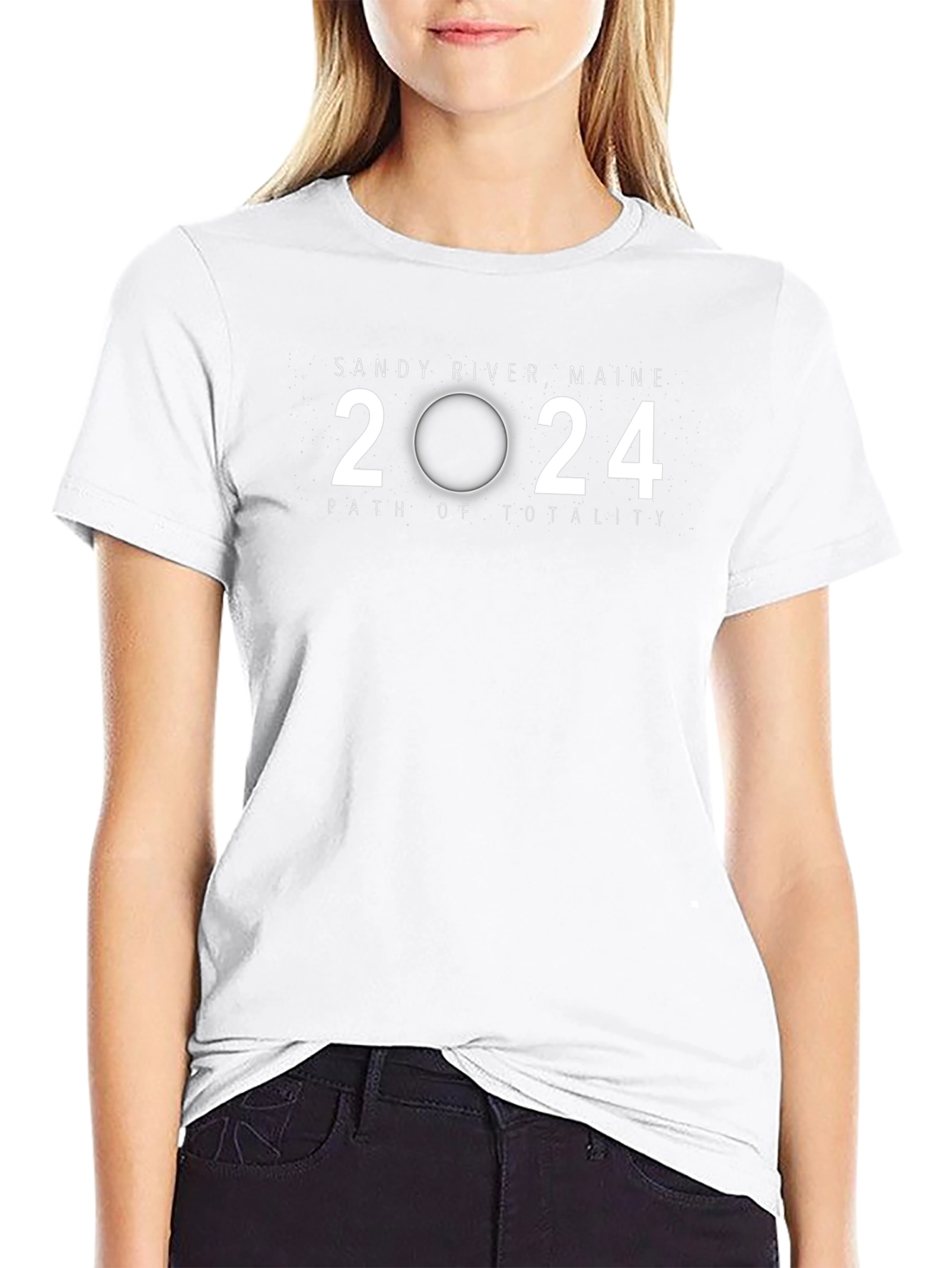 Sandy River Maine 2024 Path of Totality Eclipse T-Shirt