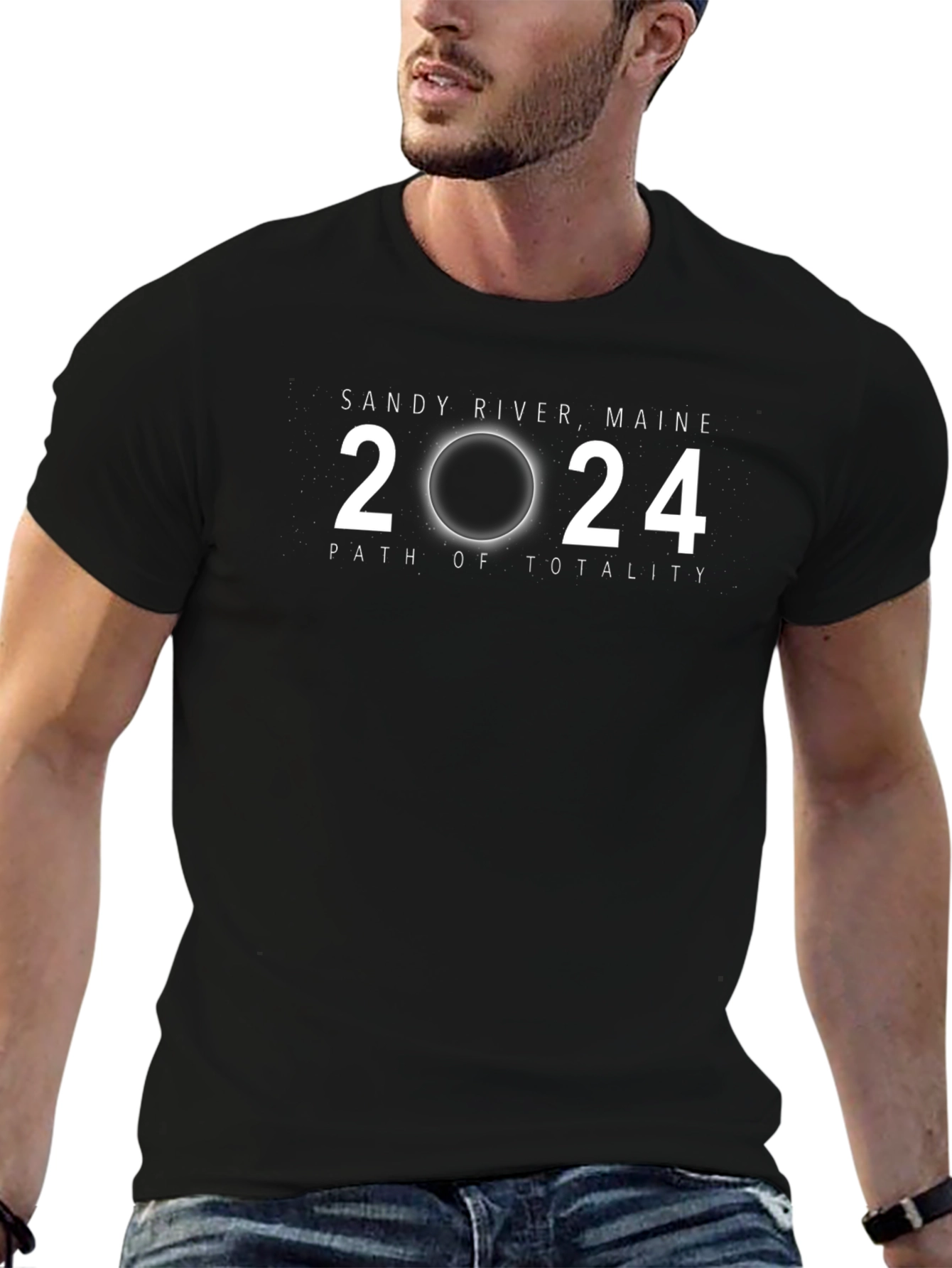 Sandy River Maine 2024 Path of Totality Eclipse T-Shirt