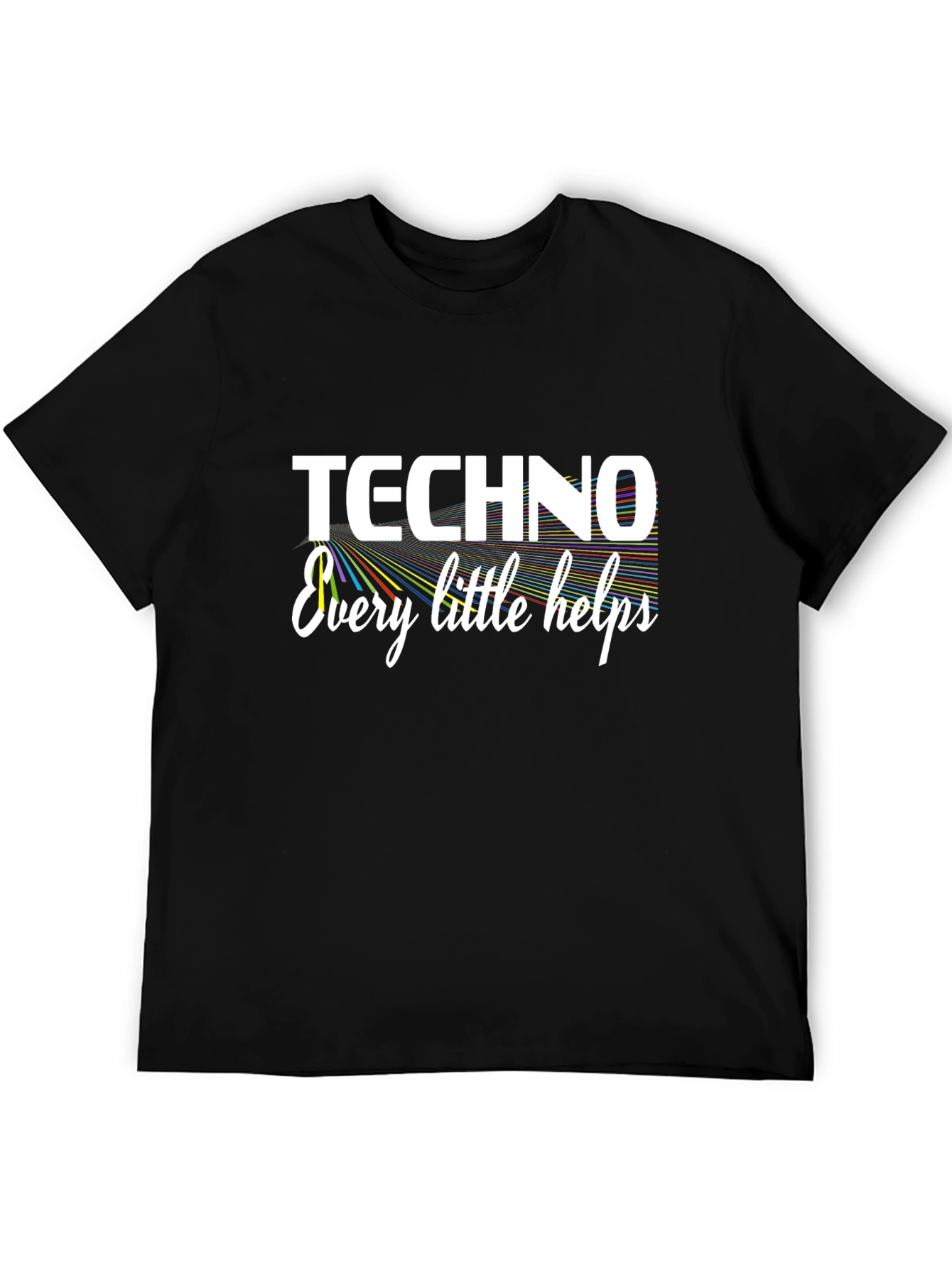 Techno Every Little Helps Black Graphic Tee
