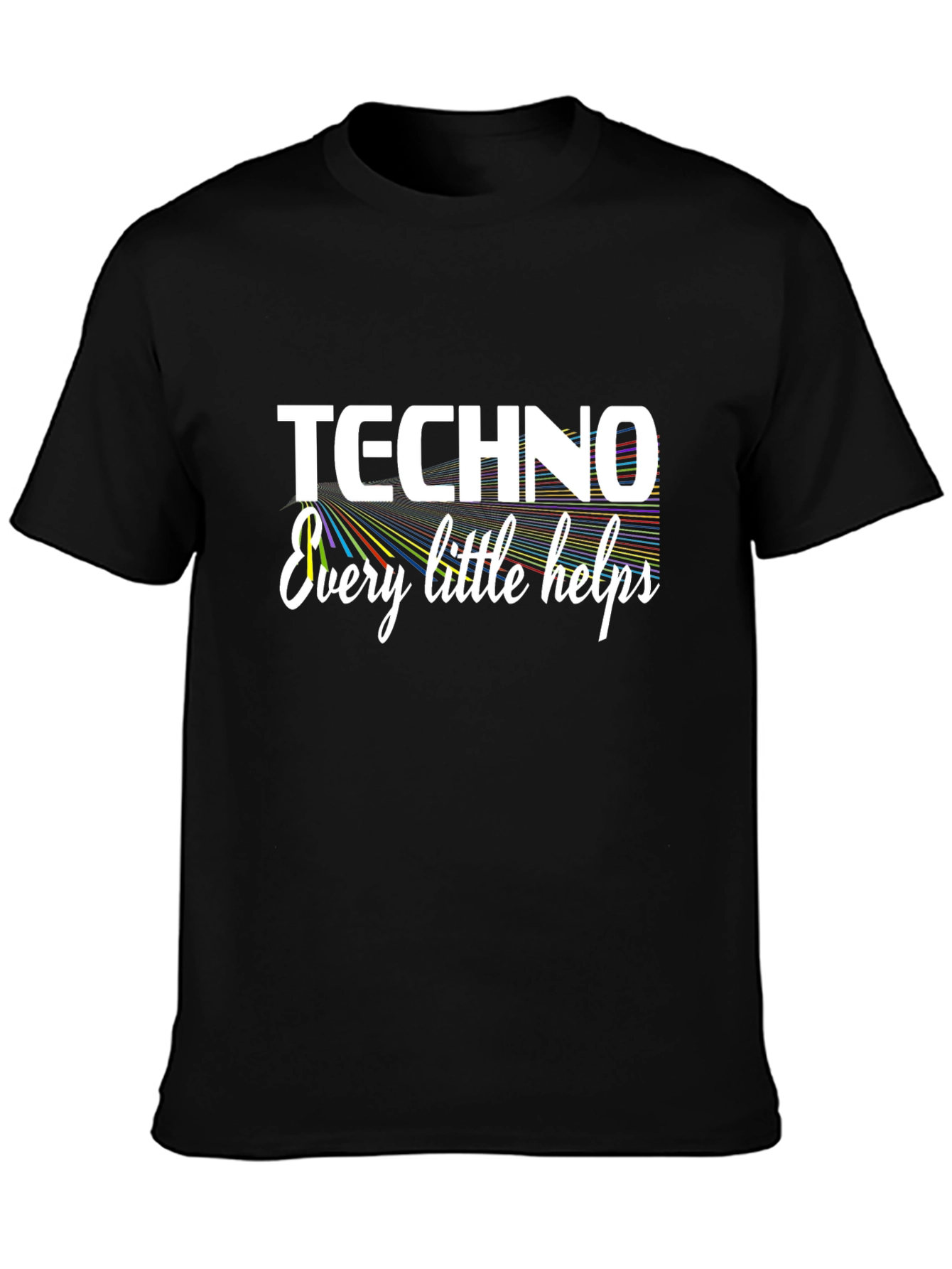 Techno Every Little Helps Black Graphic Tee