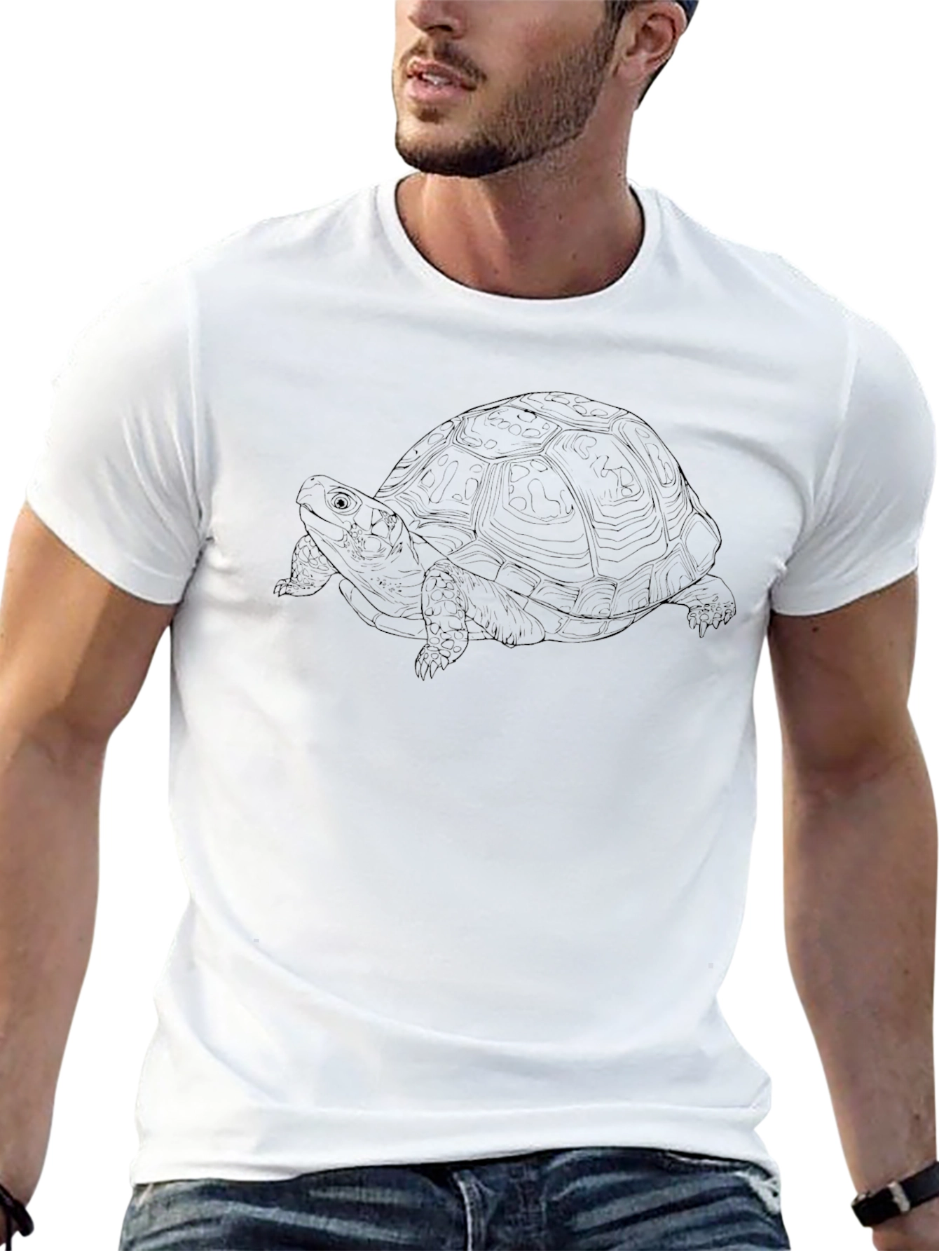 Turtle Outline Graphic T-Shirt - Black