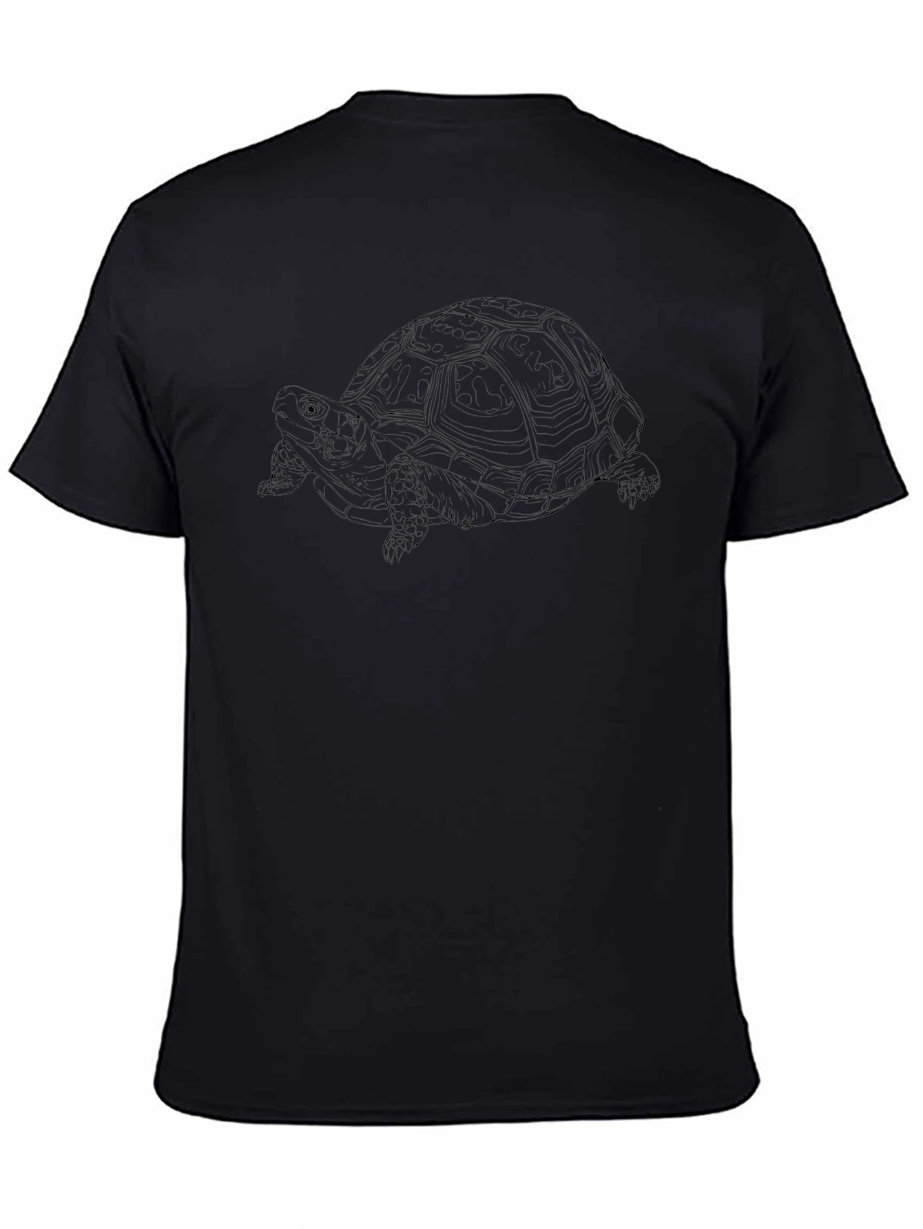 Turtle Outline Graphic T-Shirt - Black