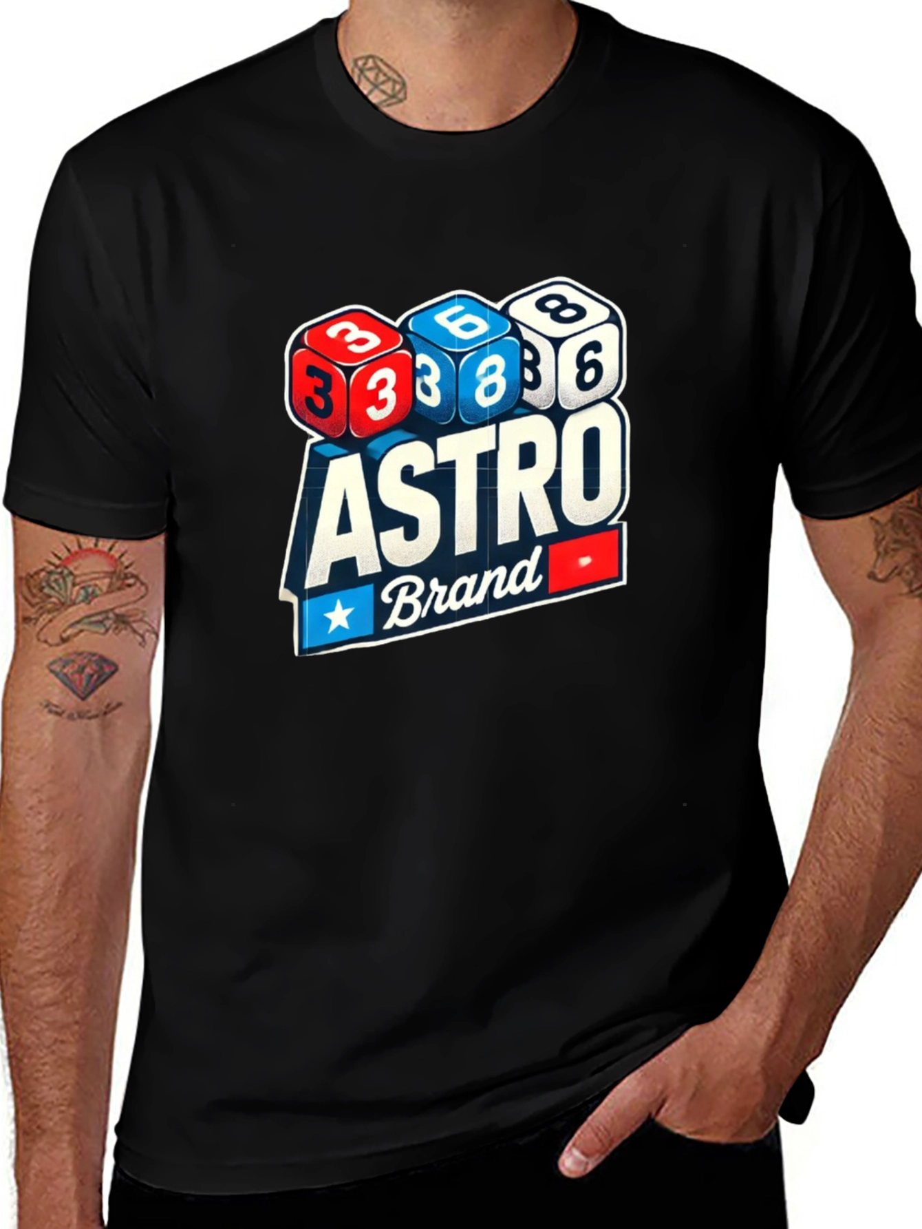 Astro Brand Dice Graphic Black T-Shirt