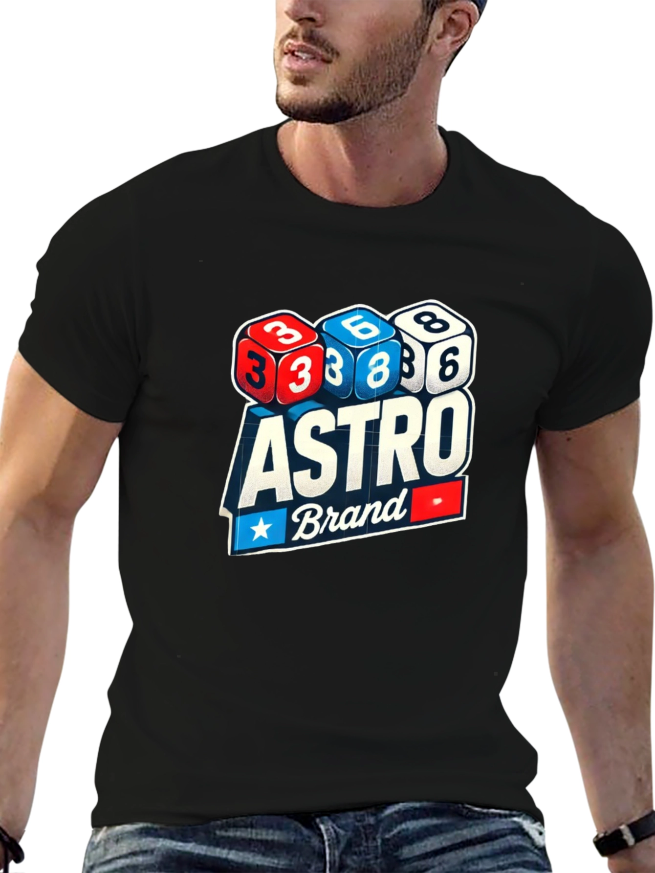 Astro Brand Dice Graphic Black T-Shirt
