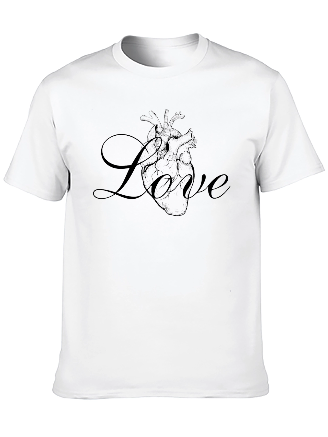 Anatomical Heart Love Graphic Black T-Shirt