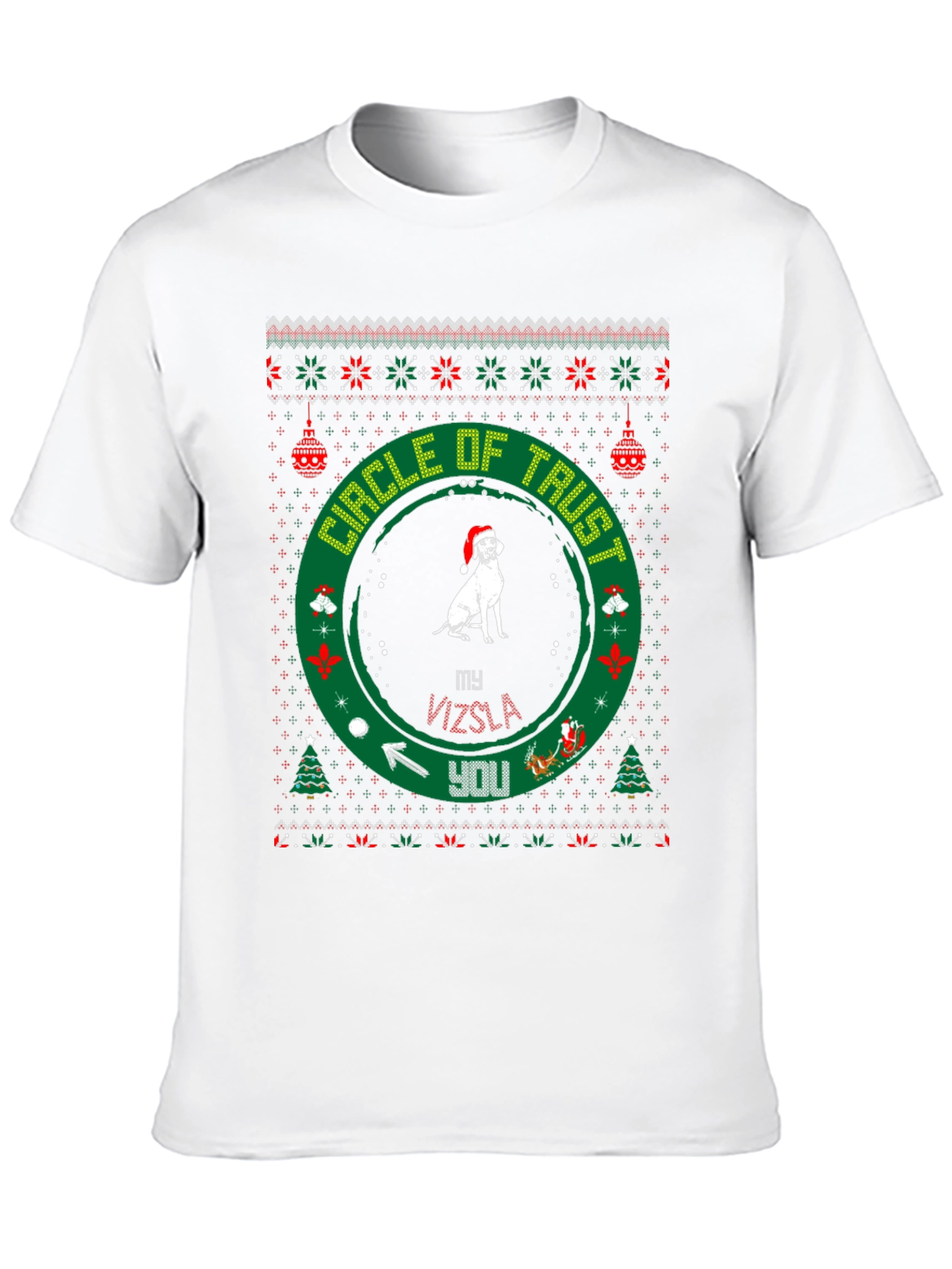 Vizsla Circle of Trust Christmas T-Shirt