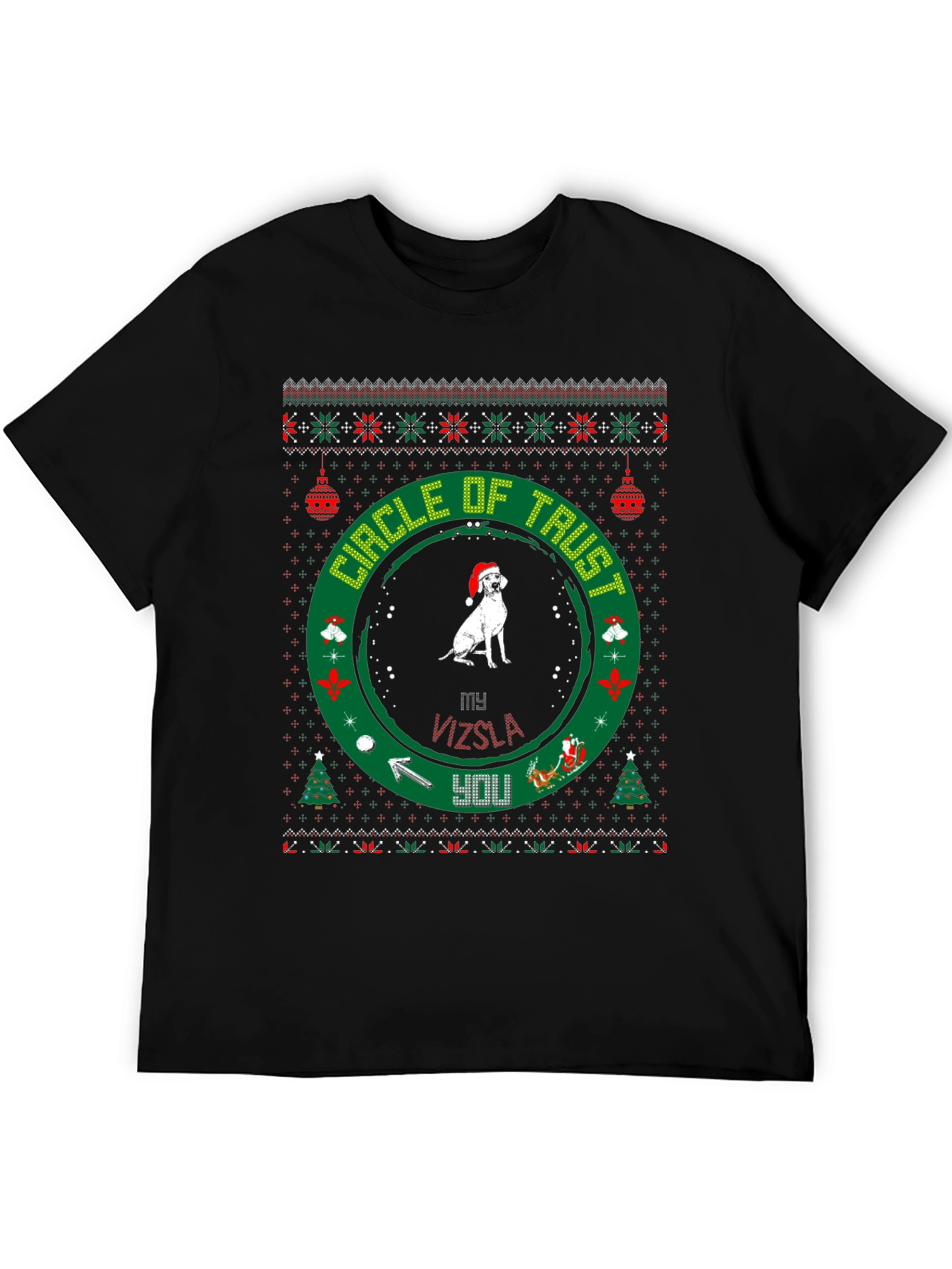Vizsla Circle of Trust Christmas T-Shirt